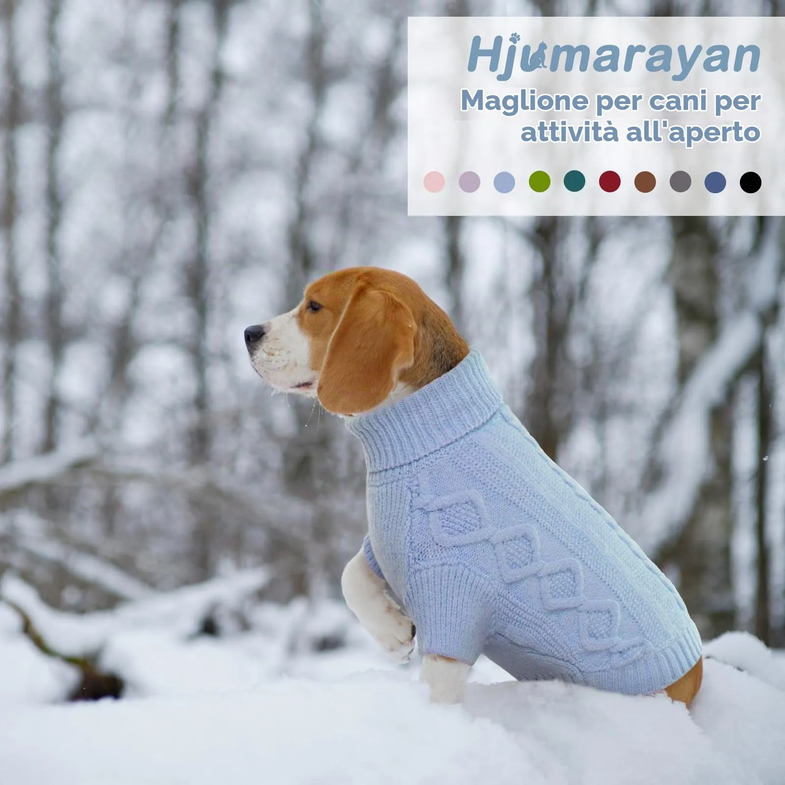 Hjumarayan Maglione per Cani Taglia Grande - Maglioncino Cane Semplice & Elegante, Maglia Termica Pile con Foro per Guinzaglio (Blu XXL) - immagine 5