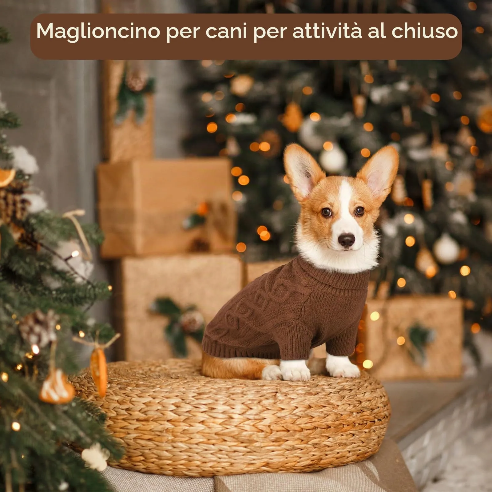 Hjumarayan Maglione per Cani Taglia Grande - Maglioncino Semplice & Elegante in Pile con Foro per Guinzaglio (Caffè XXL) - immagine 5