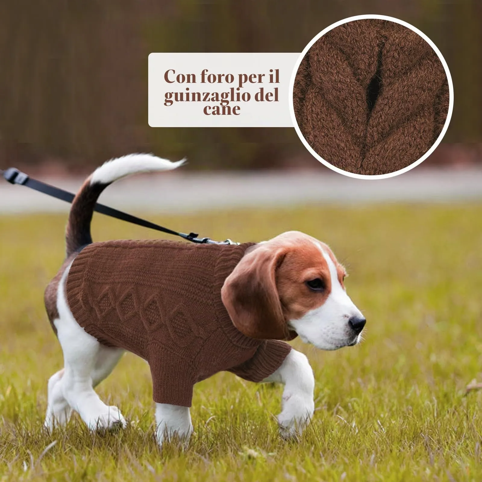 Hjumarayan Maglione per Cani Taglia Grande - Maglioncino Semplice & Elegante in Pile con Foro per Guinzaglio (Caffè XXL) - immagine 7