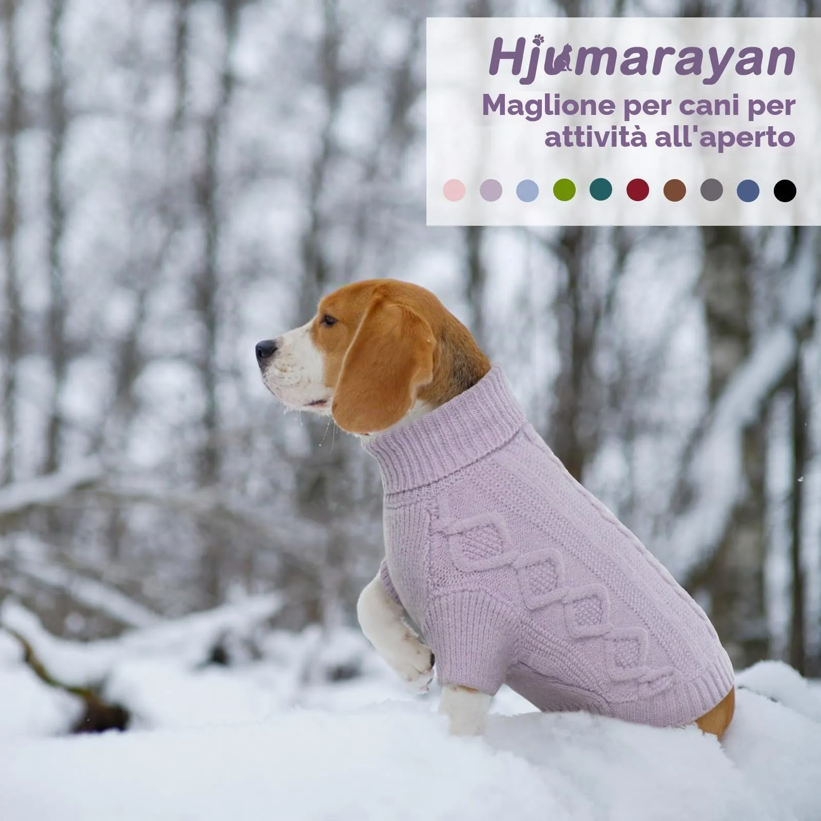 Hjumarayan Maglione per Cani Taglia Grande - Maglioncino Semplice & Elegante in Pile, Maglia Termica con Foro per Guinzaglio (Viola XL) - immagine 5