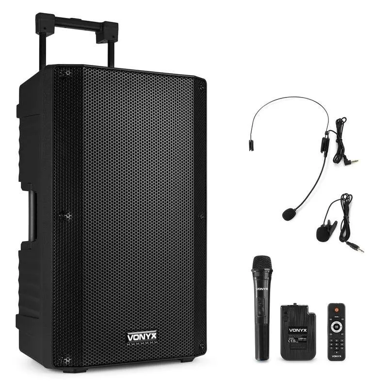 Altoparlanti Vonyx Portatile Bluetooth 1000W con microfono e ruote - immagine 1