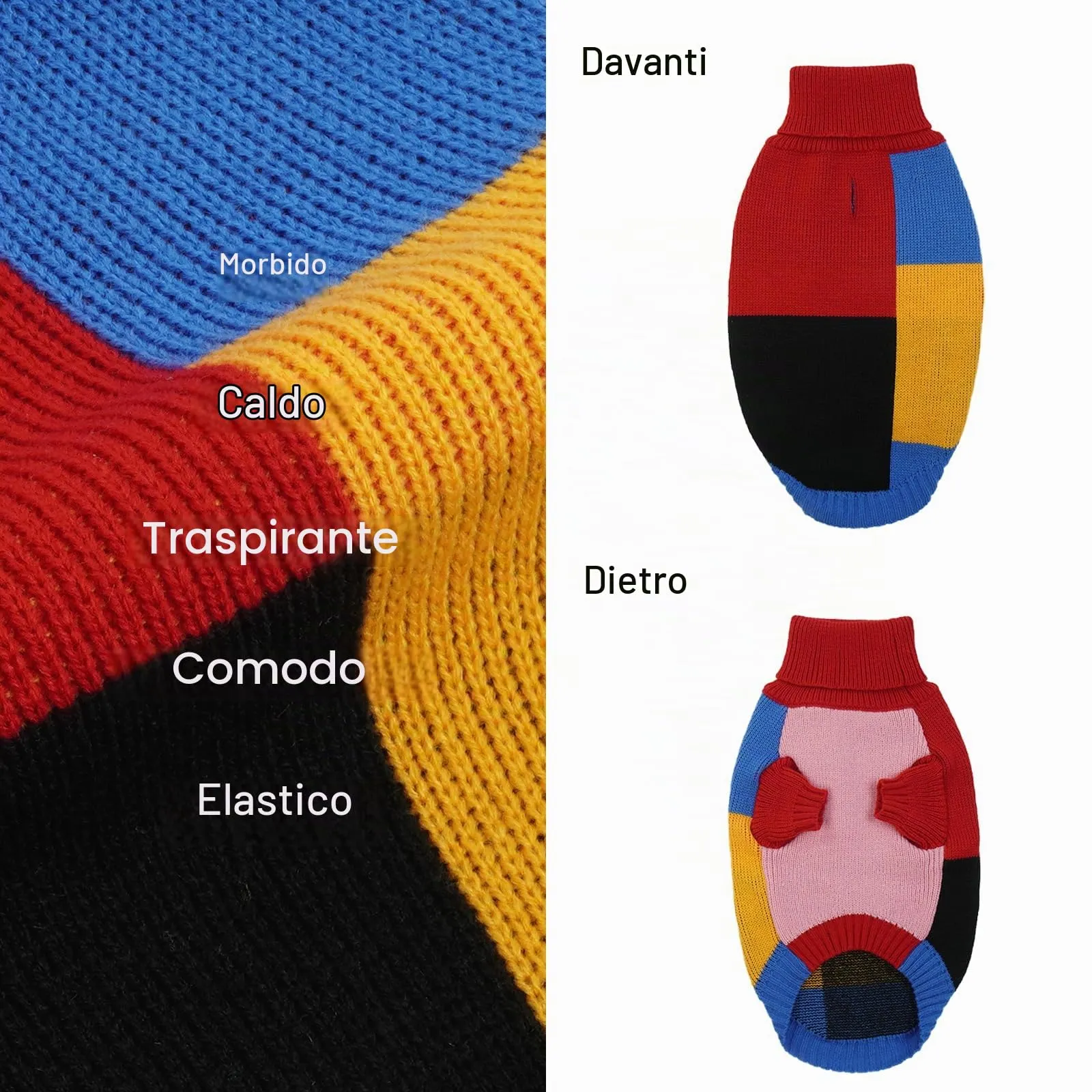 Hjumarayan Maglione Cane - Maglioncino Cane Taglia Media Vintage Maglioncino per Cani con Zampe Maglione Natale Calda e Accogliente Maglioncini per Cani con Foro, Rosso M - immagine 3