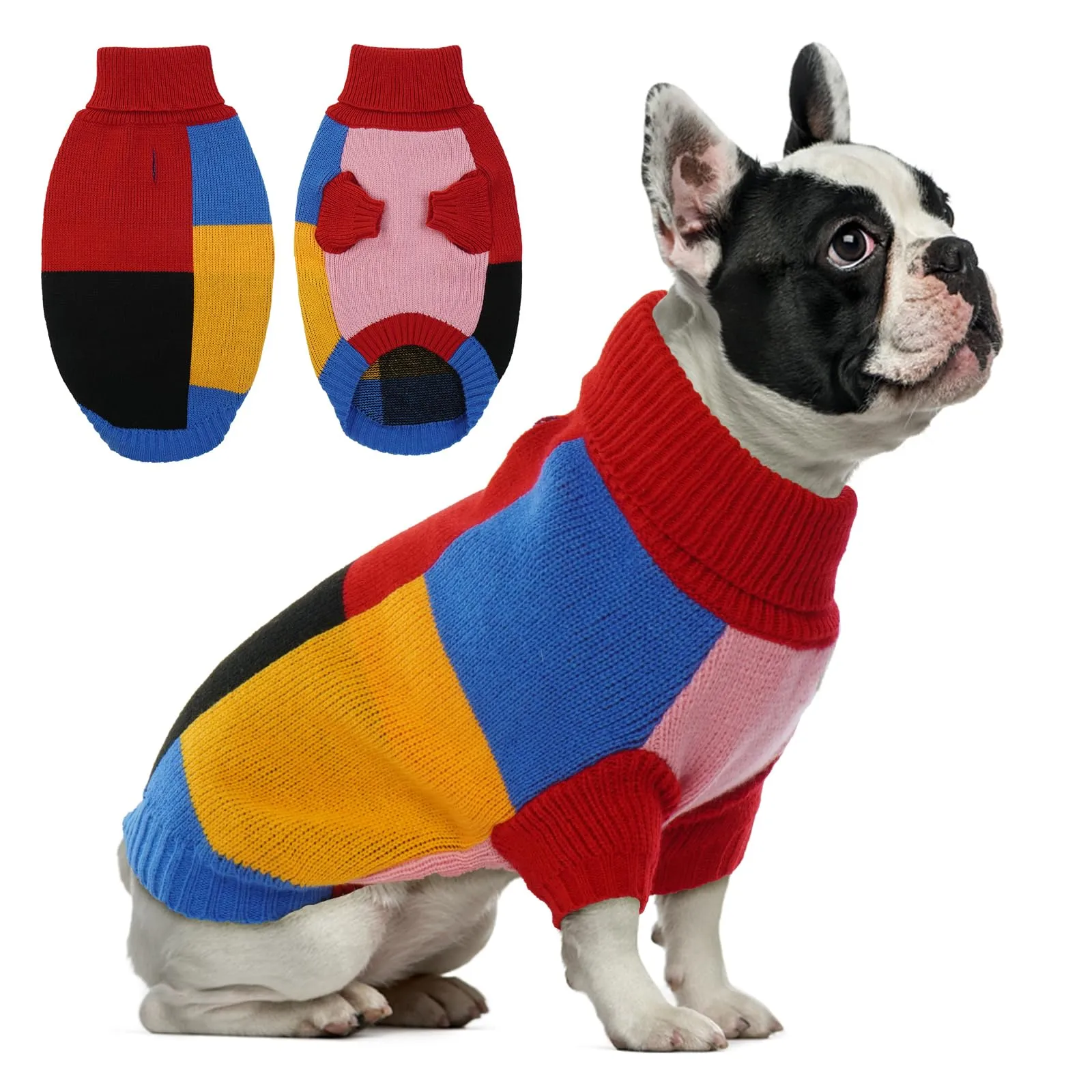 Hjumarayan Maglione Cane - Maglioncino Cane Taglia Media Vintage Maglioncino per Cani con Zampe Maglione Natale Calda e Accogliente Maglioncini per Cani con Foro, Rosso L - immagine 1