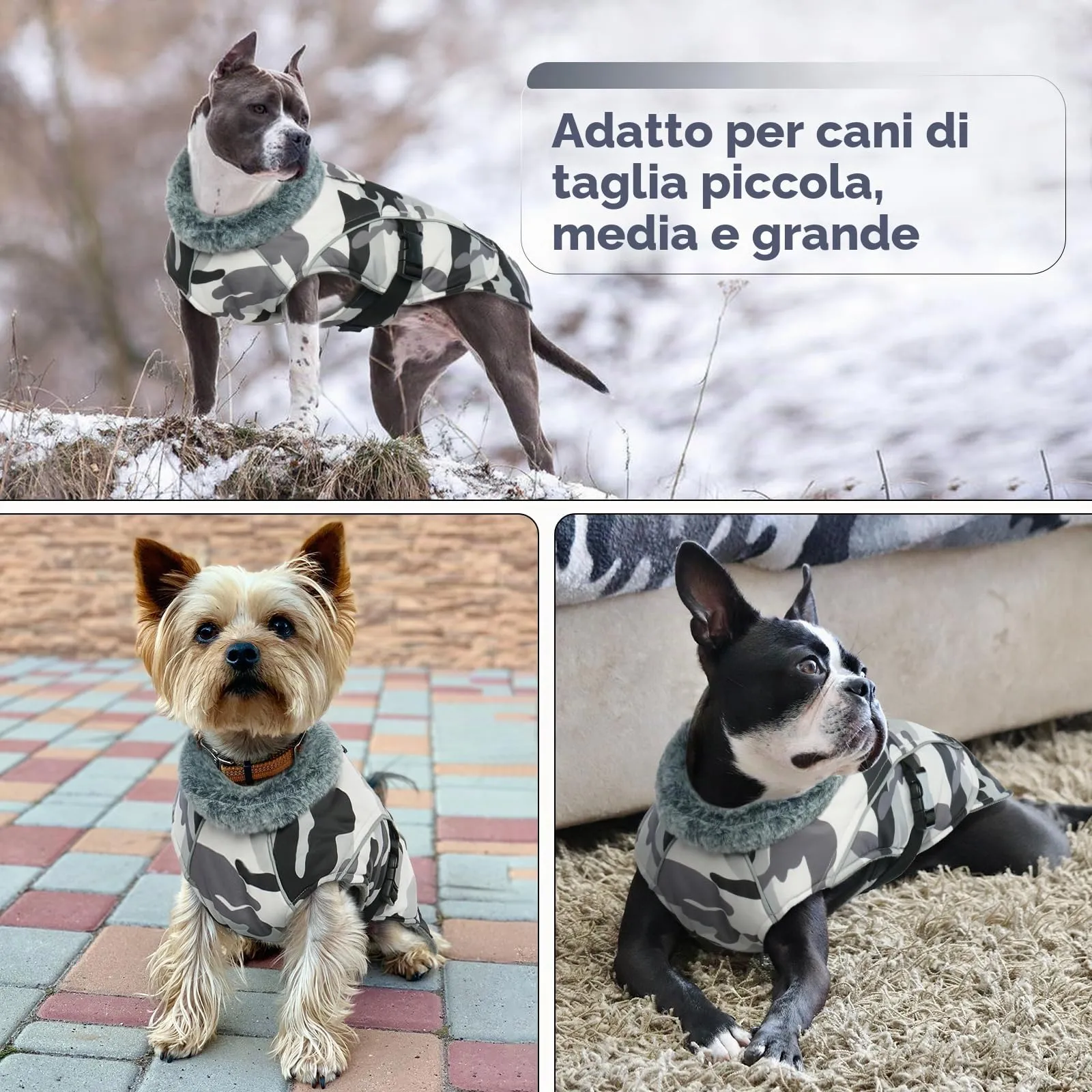 Giubbotto Cane Taglia Grande, Cappotto XXXL per Cani Giacca Calda per Cani Cappottino Impermeabile Cane Taglia Grande(Camouflage, 3XL) - immagine 6