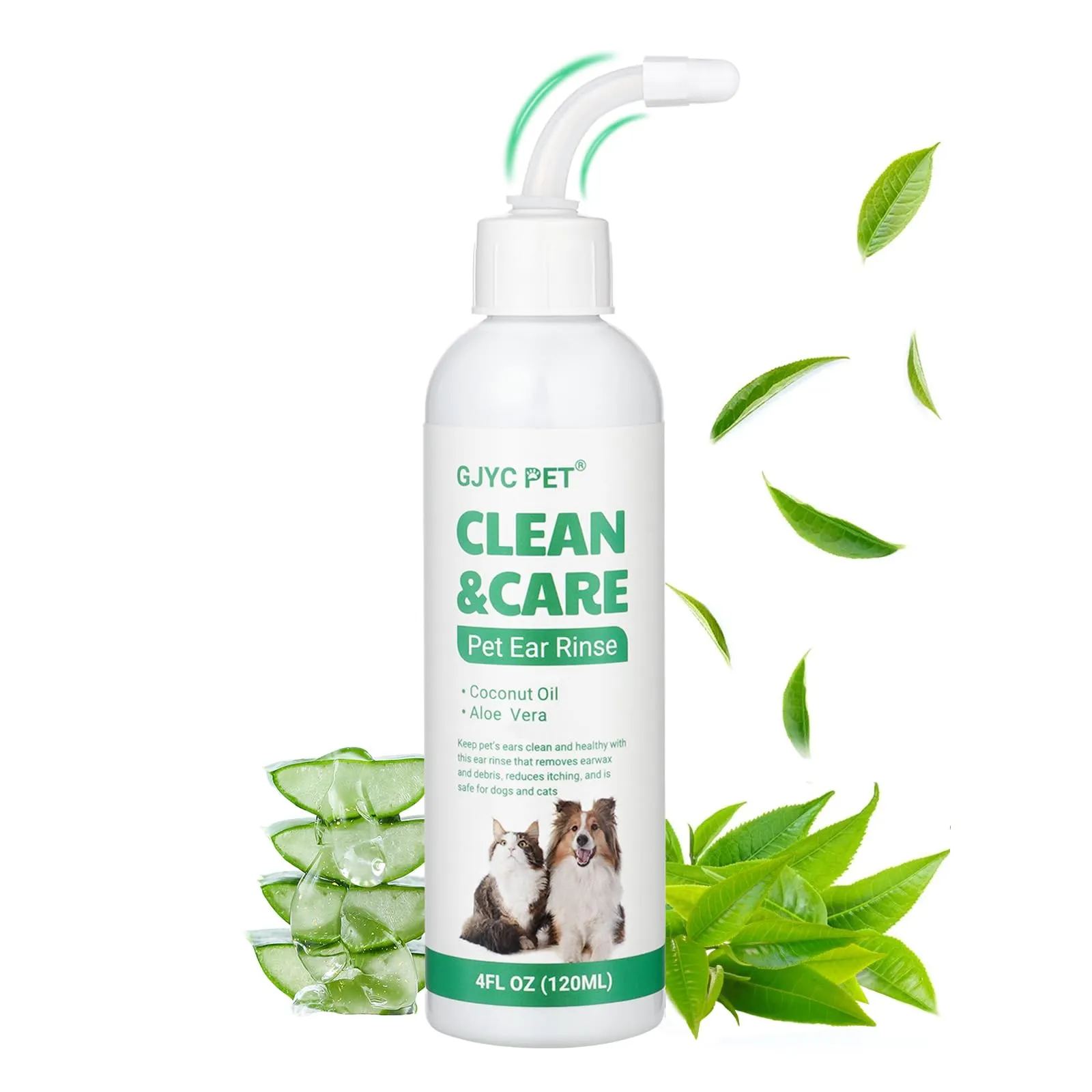 GJYC PET Pulizia Orecchie Cane, Gocce Orecchie Cani, Gocce Orecchie Cane, Detergente Orecchie per Cani, Risciacquo per Le Orecchie del Cane, Soluzione per la Pulizia delle Orecchie del Cane, 4 OZ - immagine 1