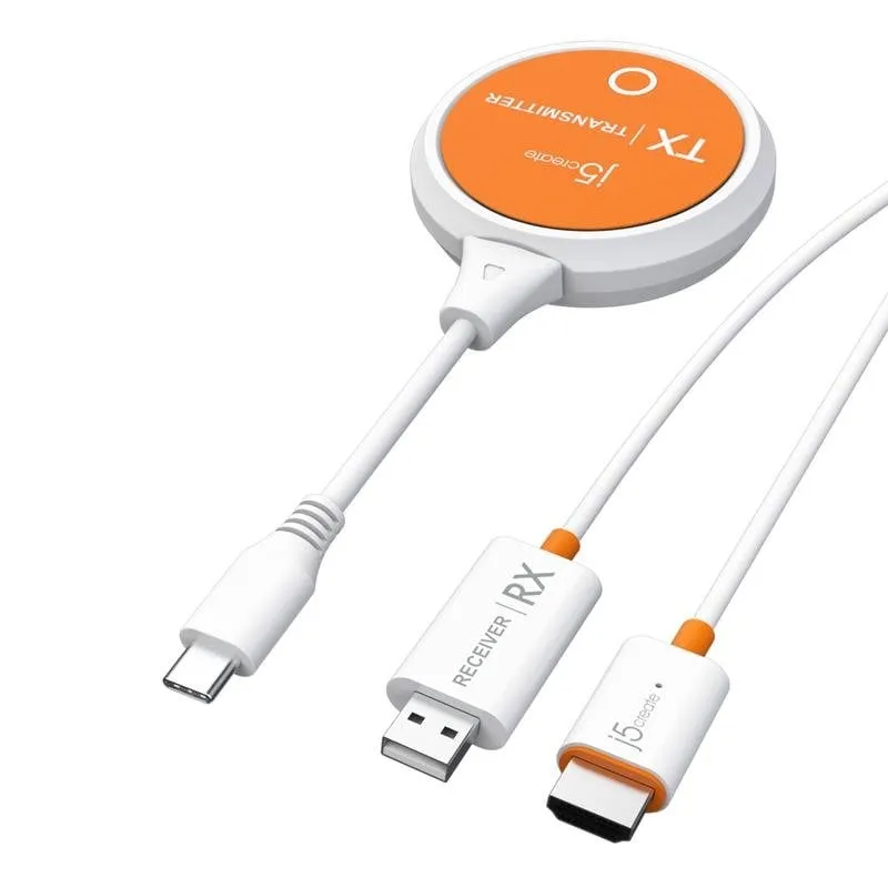 Adattatore display wireless J5CREATE JVAW62-N USB-C HDMI 15 m Orange White - immagine 1