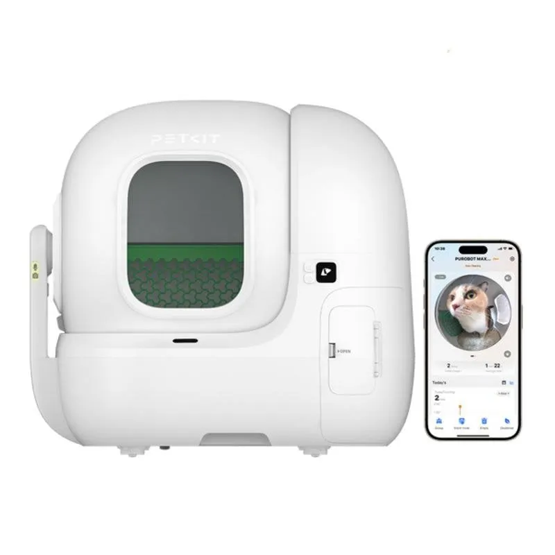 Lettiera autopulente PETKIT Purobot Max Pro con videocamera IA, controllo app, bianco - immagine 1