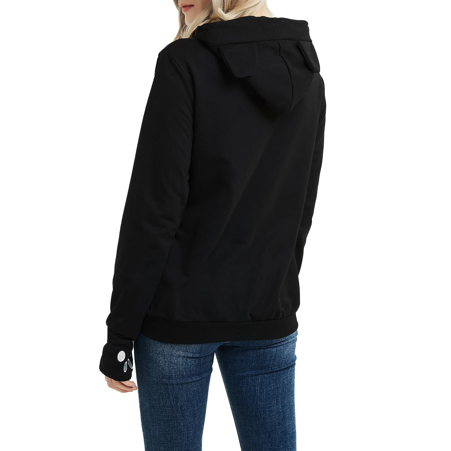 AMOYUN Donna Felpa con Tasca Moda con Cappuccio Sweatshirt Porta Gatti Cani E Animali Hoody Moda Felpe Casual Carrier Top Canguro Animale Domestico Cane Gatto Marsupio Grande Cappotto - immagine 5