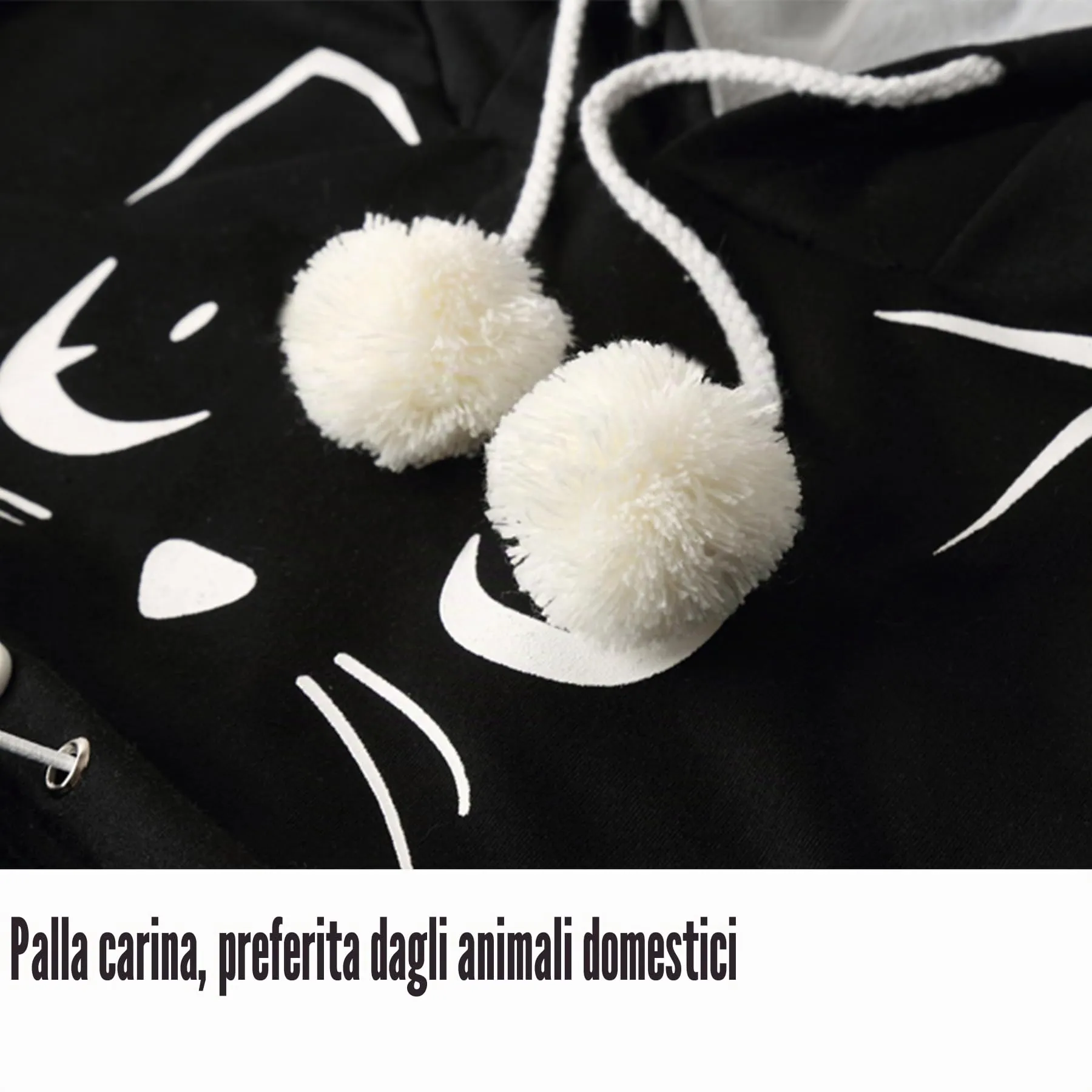 AMOYUN Donna Felpa con Tasca Moda con Cappuccio Sweatshirt Porta Gatti Cani E Animali Hoody Moda Felpe Casual Carrier Top Canguro Animale Domestico Cane Gatto Marsupio Grande Cappotto - immagine 6
