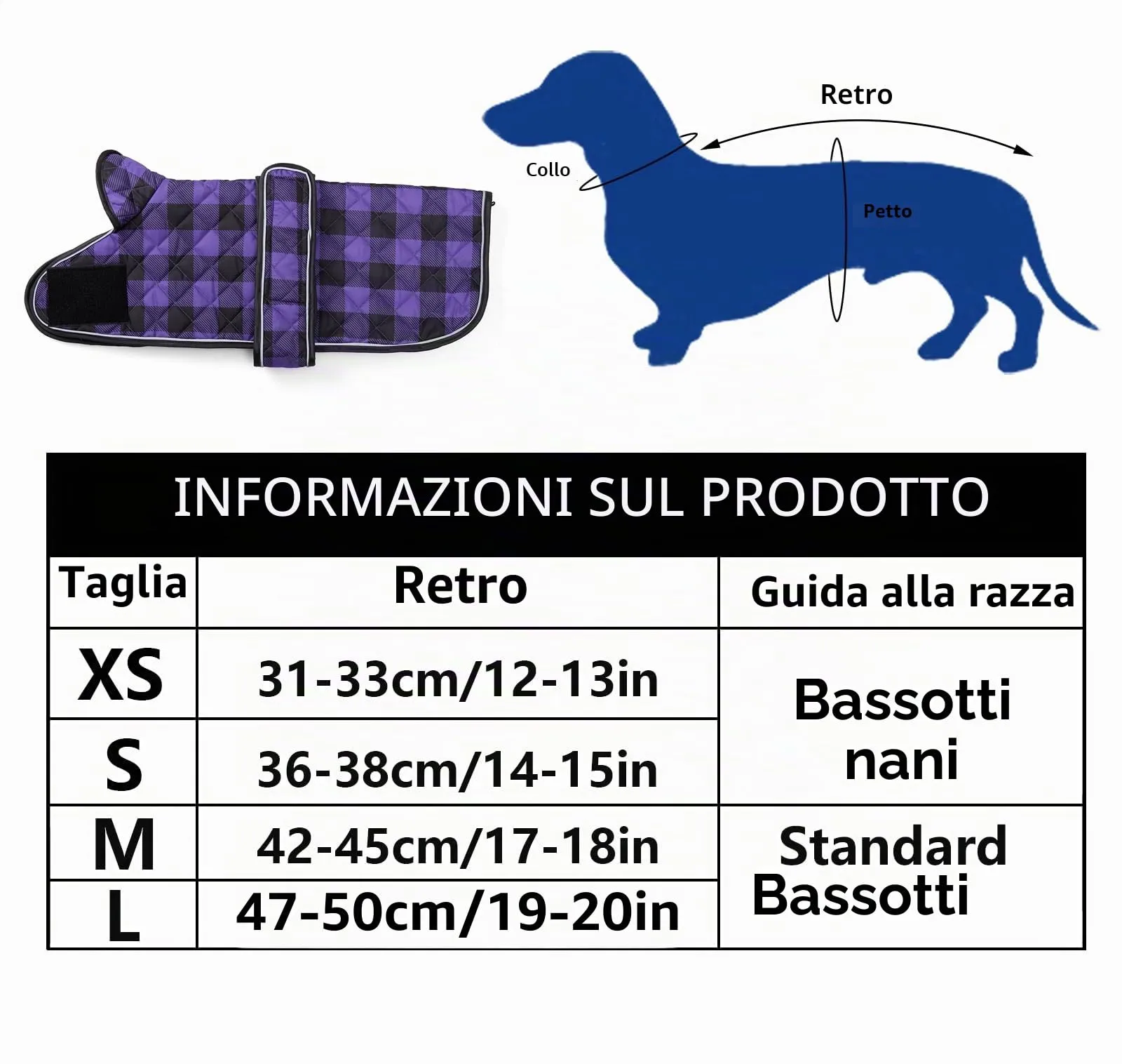 Geyecete Impermeabile Cappotto Cane, Bassotto Invernale Cappotto,Giacca del Cane con fodera in pile calda all'interno,Abbigliamento Regolabile per Cani all'aperto per Miniatura Bassotto-Viola-S - immagine 4