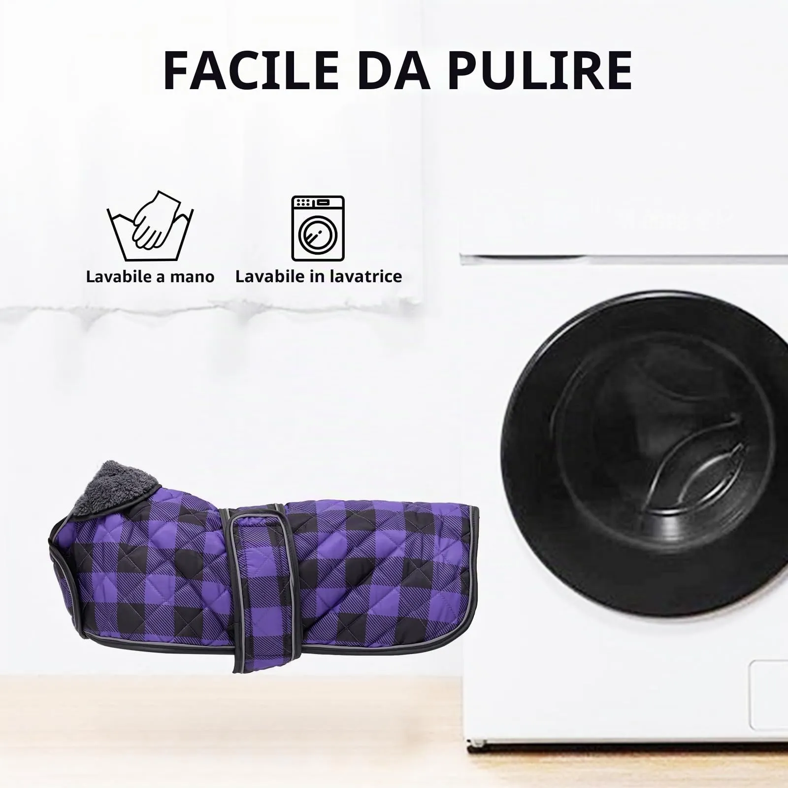 Geyecete Impermeabile Cappotto Cane, Bassotto Invernale Cappotto,Giacca del Cane con fodera in pile calda all'interno,Abbigliamento Regolabile per Cani all'aperto per Miniatura Bassotto-Viola-S - immagine 6