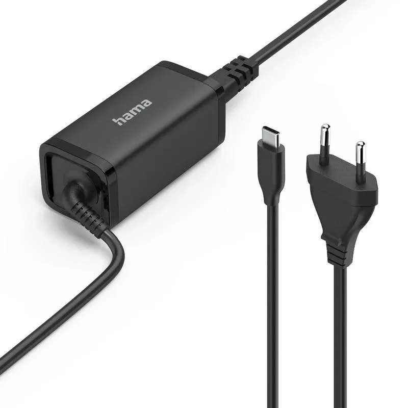 Caricatore notebook Hama 00200022 USB-C 45W Nero universale Power Delivery - immagine 1