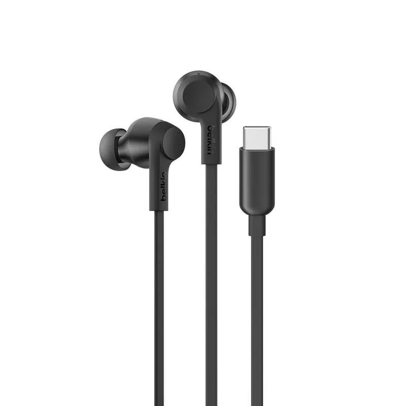 Auricolari Belkin G3H0003hqBK con cavo USB-C, Cancellazione Attiva del Rumore, controllo in-linea, neri - immagine 1