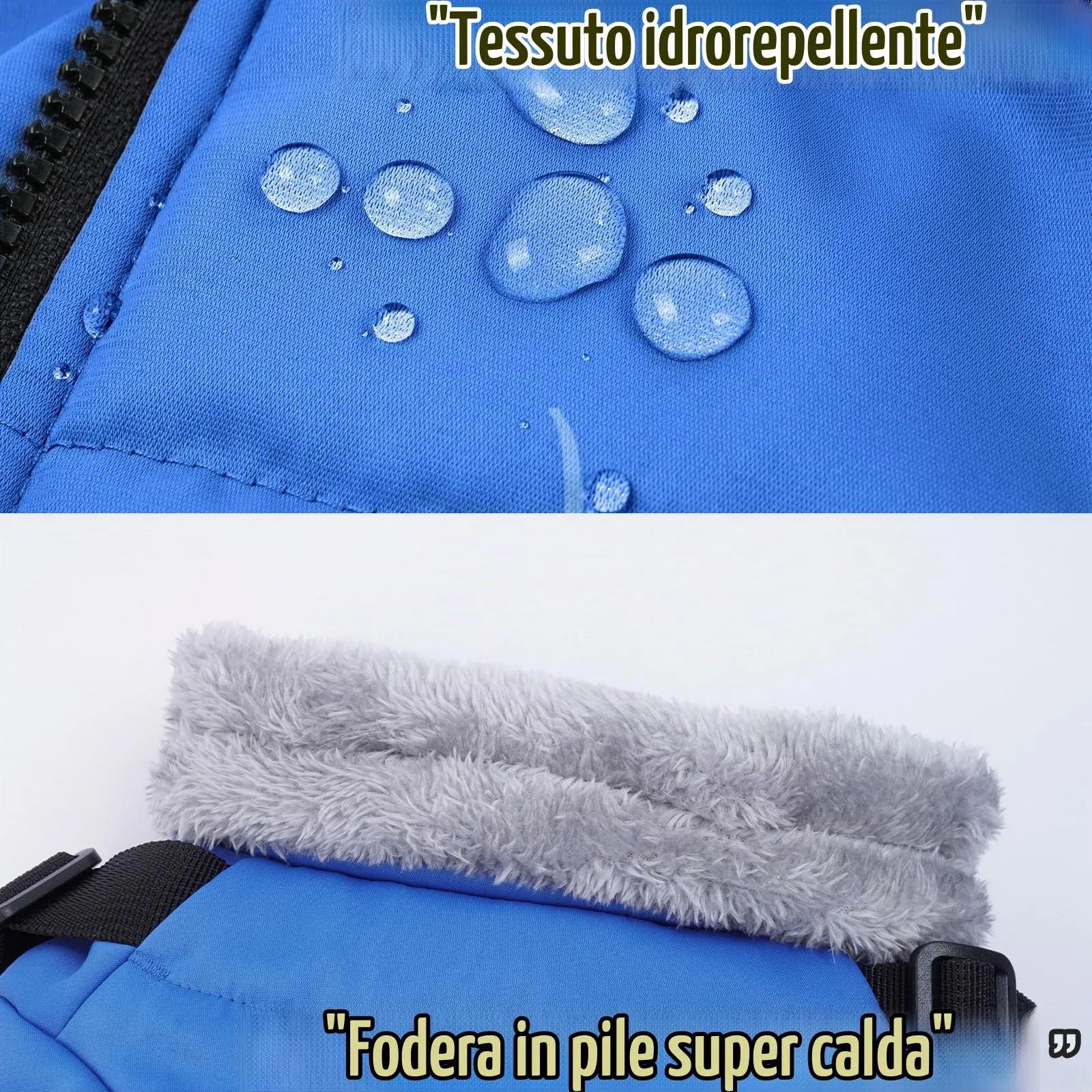 Cappotto Cani con Imbracatura, Impermeabile Taglia Piccola e Media, Giubbino in Pile Caldo per Bulldog Francese (Blu, S) - immagine 4