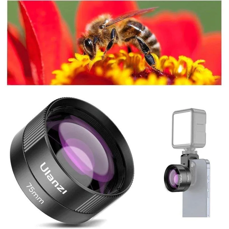 Lente macro Ulanzi CL-003 per smartphone 75mm 10x visione 110° alluminio - immagine 1