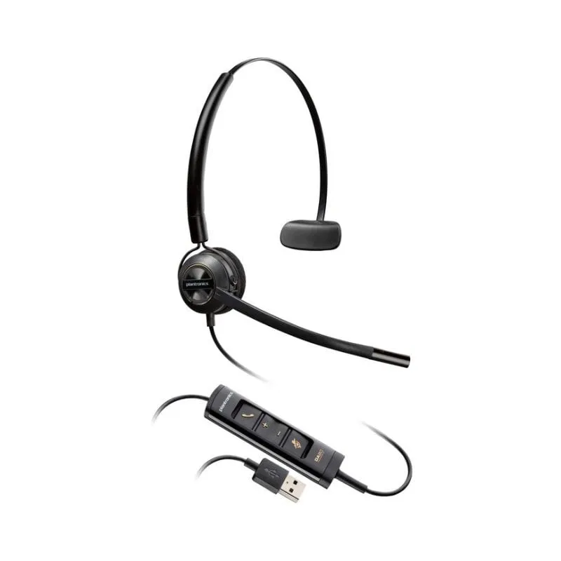 Auricolari Poly EncorePro 545 con cavo USB-A Headset per chiamate e musica Nero - immagine 1