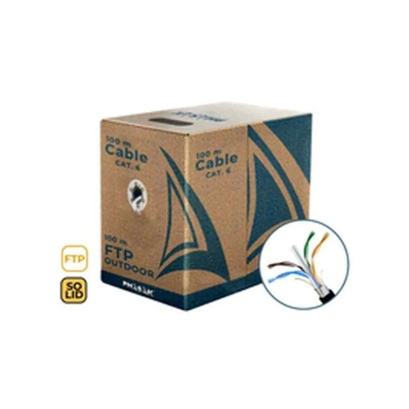 Cavo di rete Phasak PHR 671 Cat6 FTP 100 m esterno CCA AWG23 nero - immagine 1