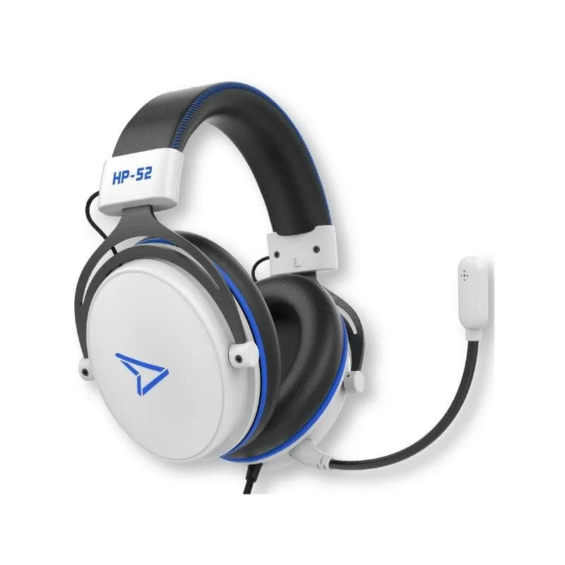 Auricolari Steelplay HP52 con cavo, jack 3.5 mm, Gaming, microfono removibile, nero e bianco - immagine 1