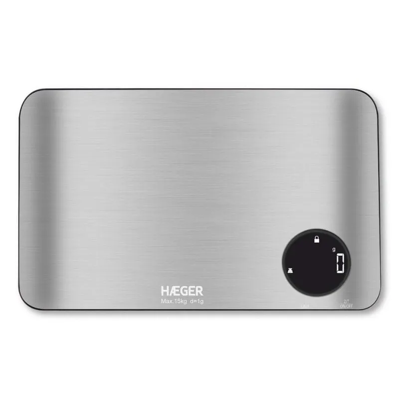 Bilancia da cucina Haeger KS-DIG.012A acciaio inox 15 kg precisione 1 g - immagine 1
