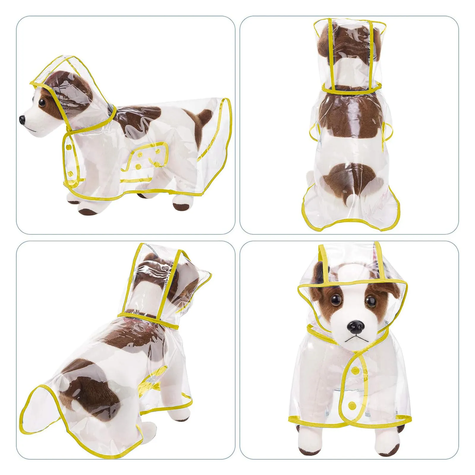 PETCUTE Impermeabile Cane con Cappuccio,Ultraleggero,Impermeabile per Cani PVC Trasparente con Chiusura a Bottoni,Cappottino Antipioggia Poncho per Cani Taglia Piccola e Media - immagine 5