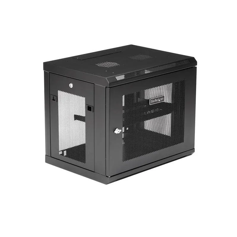 Armadio Rack StarTech.com RK9WALM 9U muro 2 montanti ripiano 1U acciaio nero - immagine 1