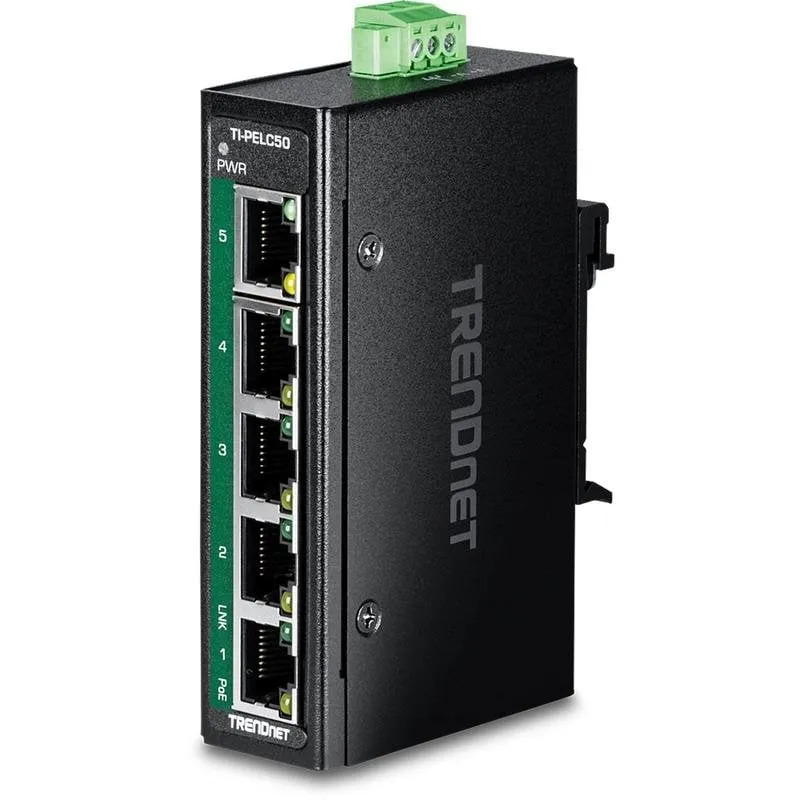 Switch TRENDnet TI-PELC50 5 porte Fast Ethernet PoE+ industriale mini - immagine 1