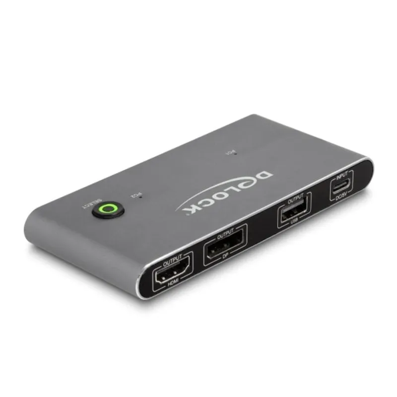 Switch KVM DeLock 11485 USB-C HDMI DisplayPort 8K MST USB2.0 - immagine 1