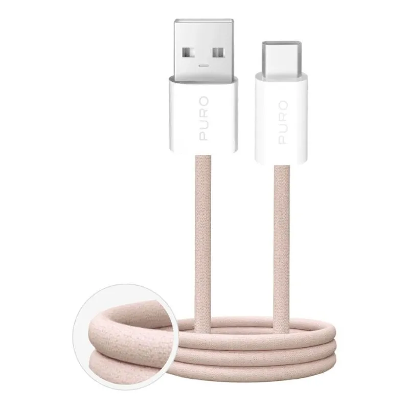 Cavo USB PURO PUCAC10WFABK415MTBEG 1,5 m USB-A USB-C Beige - immagine 1