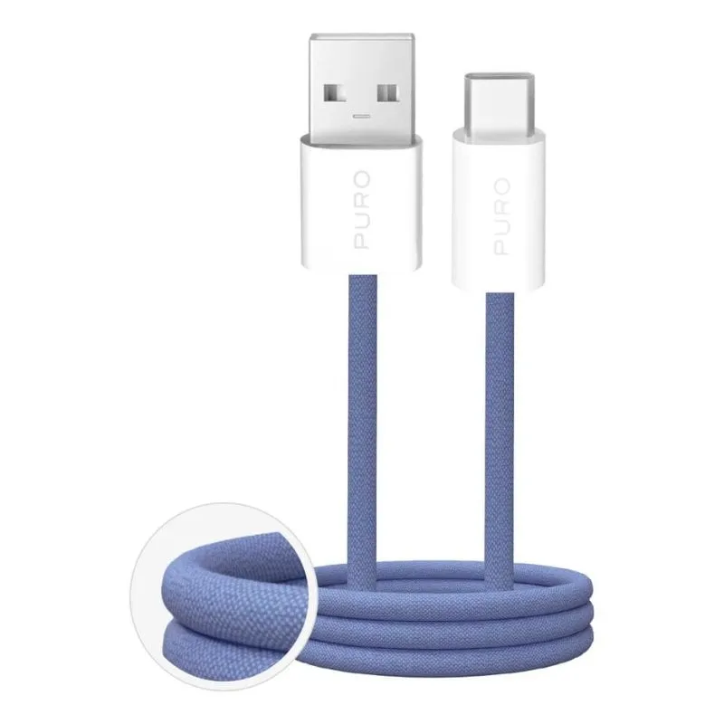 Cavo USB PURO PUCAC10WFABK415MTBL 1.5 m USB-A USB-C Blu TPE - immagine 1
