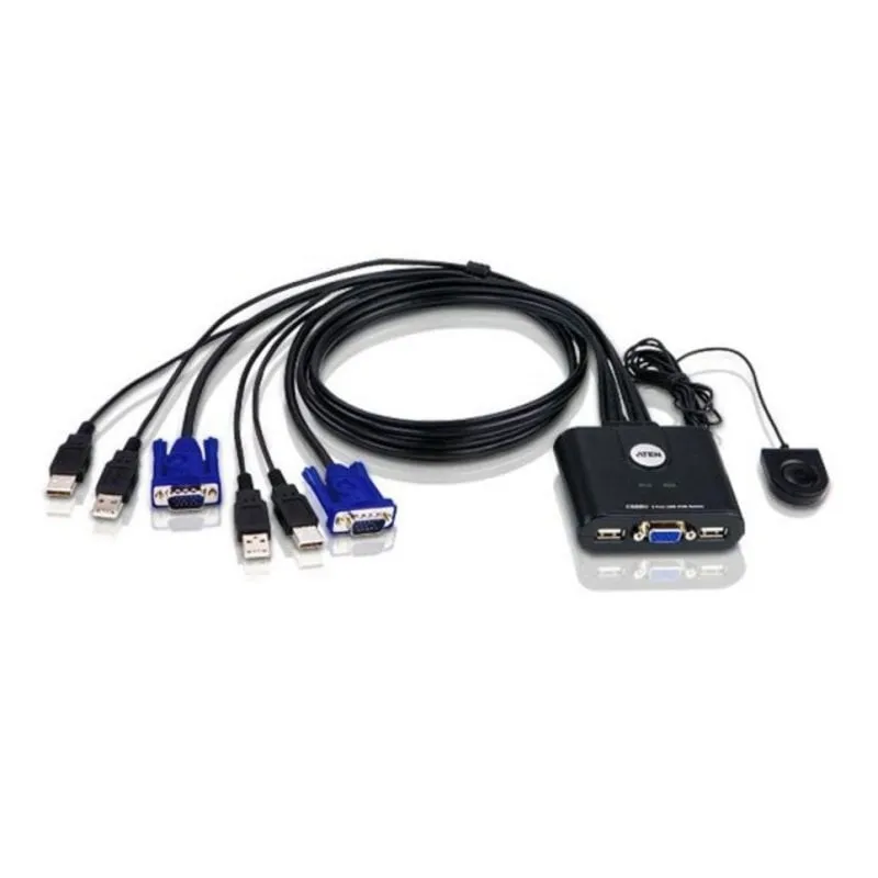 Switch KVM Aten CS22U 2 Porte USB VGA Selettore Remoto Ultra Compatto - immagine 1
