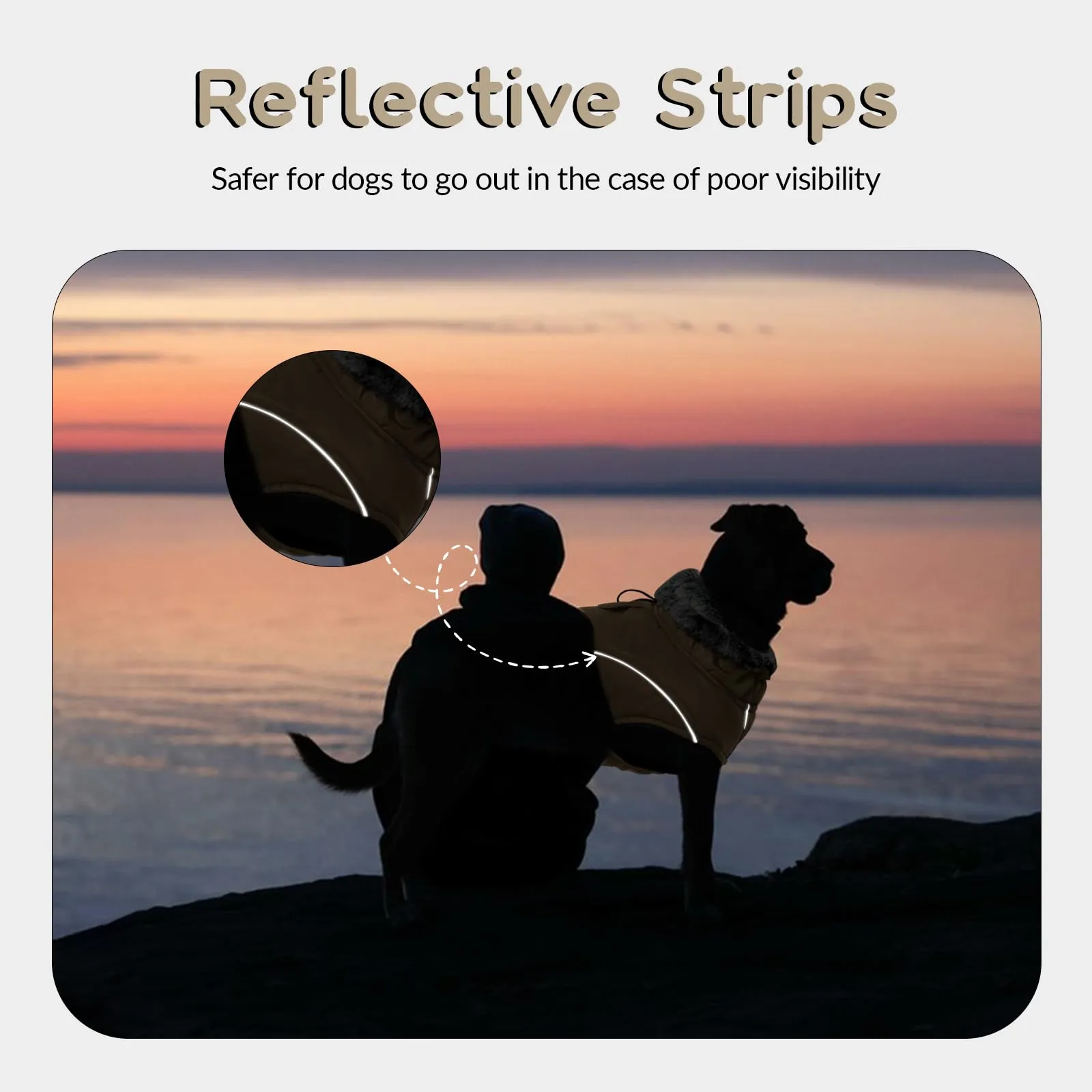 Giacca per cani, impermeabile, per cani di taglia grande, impermeabile, con foro per imbracatura, cappotto per esterni (cachi, XL) - immagine 5