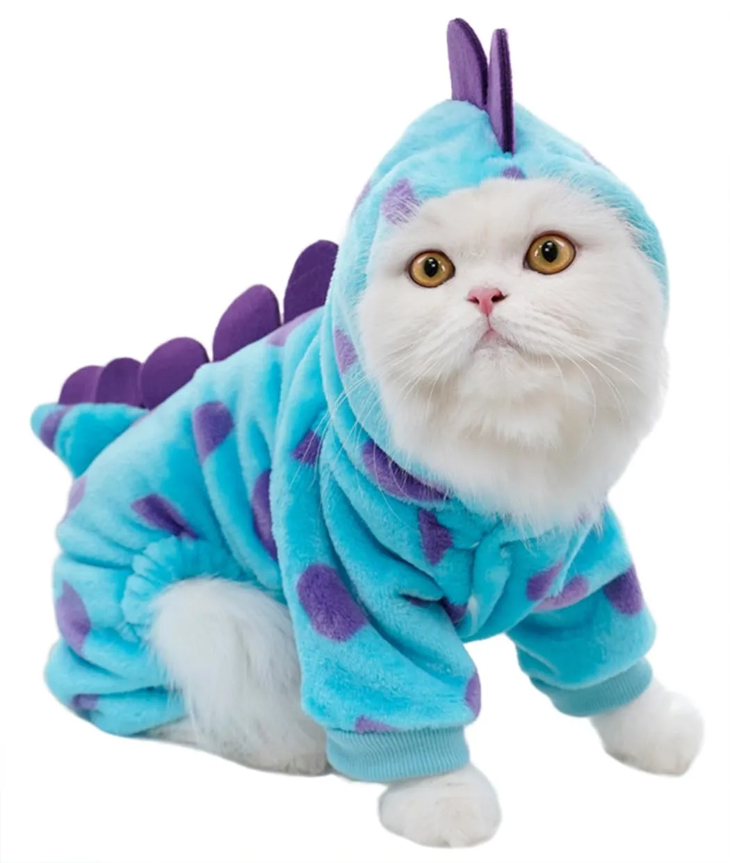 XIAOYU divertente cane dinosauro costumi vestiti per animali domestici per il piccolo cane gatto, inverno caldo cucciolo hoodies pet jumpsuit abbigliamento per Halloween Natale, XL - immagine 1