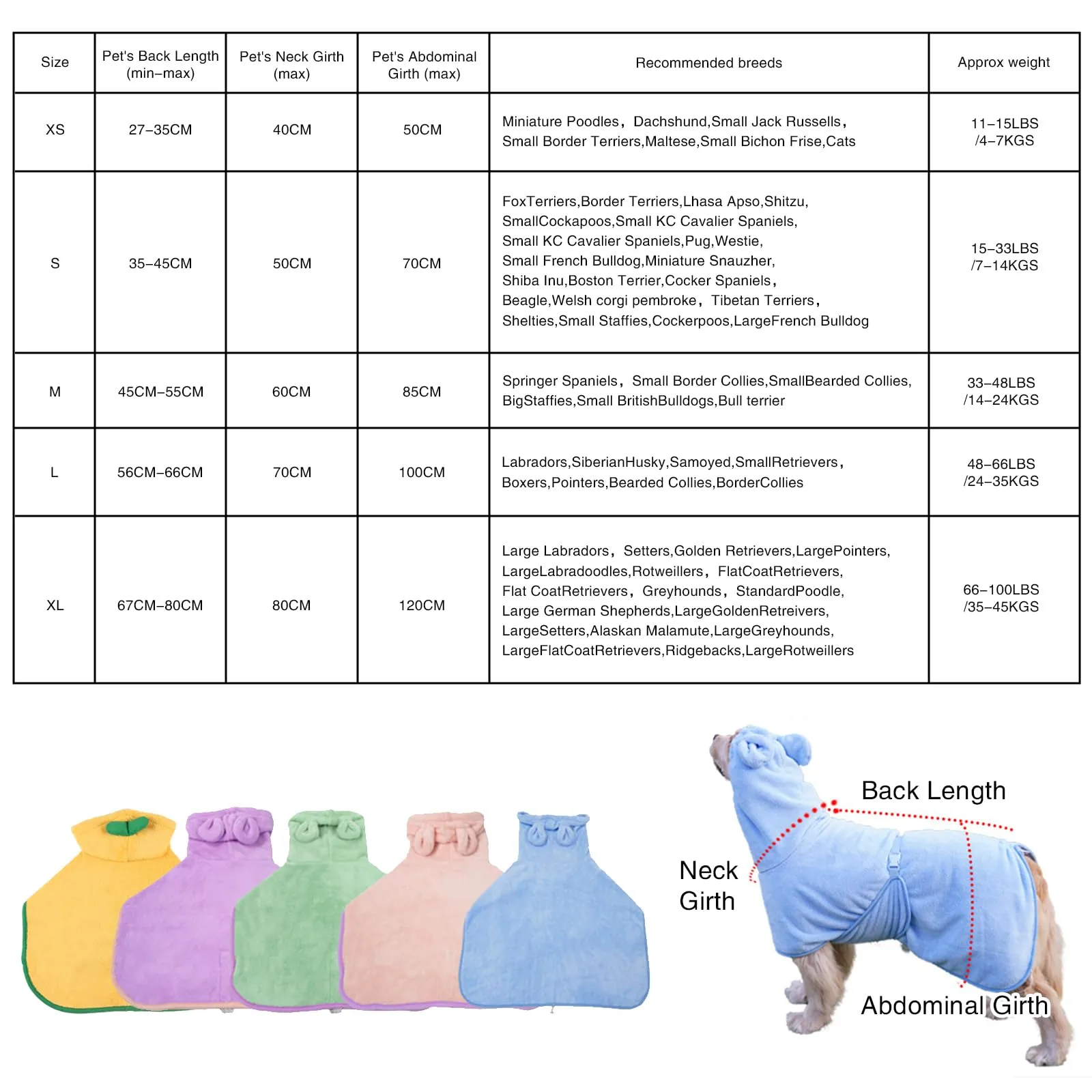 Fnaobai Accappatoio per animali domestici per cani e gatti, ad asciugatura rapida, grazioso asciugamano con cappuccio, collare regolabile e cinghia per la pancia, per piscina e spiaggia (rosa, M) - immagine 2