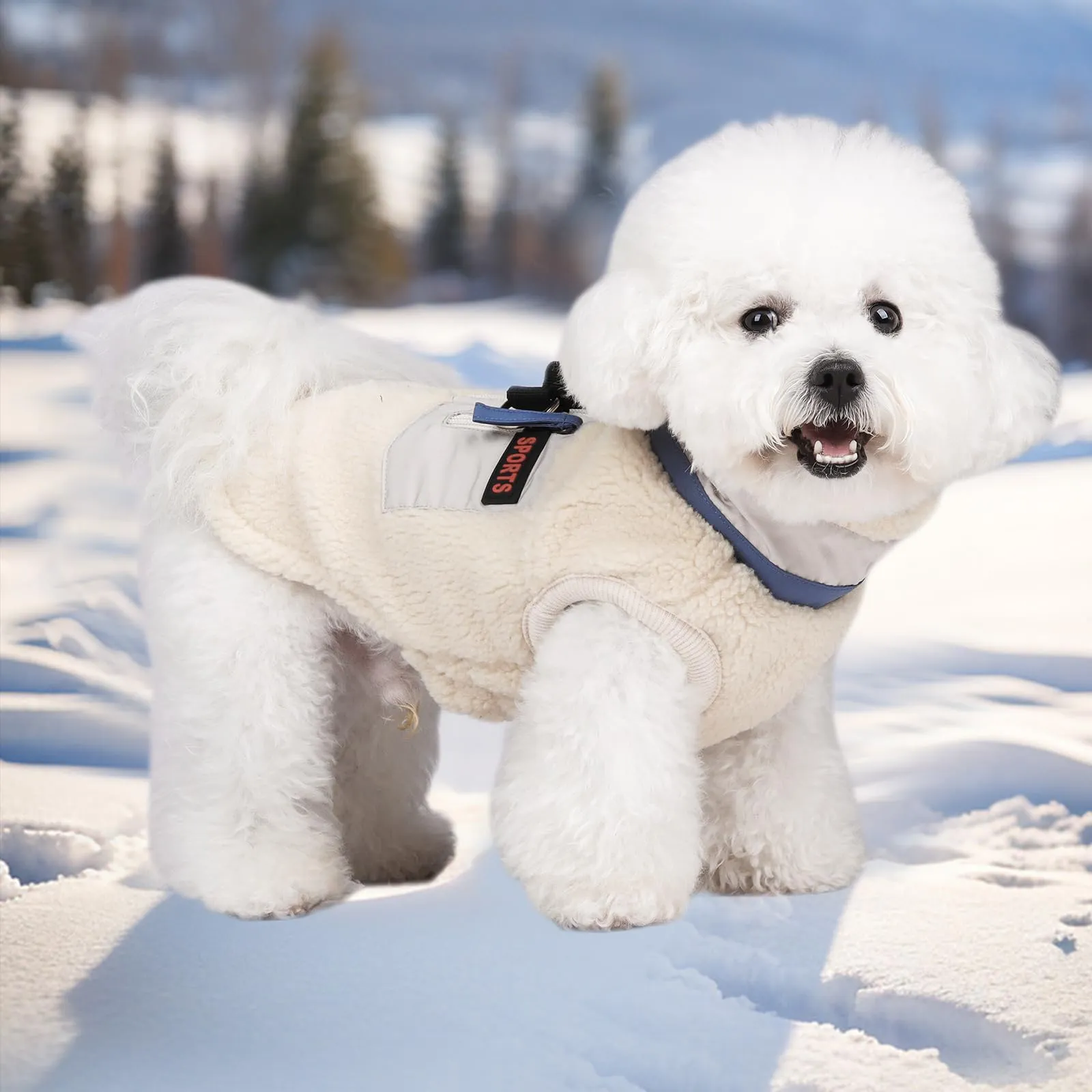 FEimaX Cappotto per Cani Invernale Giacca in Pile Calda con Anello a D, Gilet Cane Antivento Cucciolo Vestiti Caldo per Cani di Piccola e Media Taglia - immagine 7