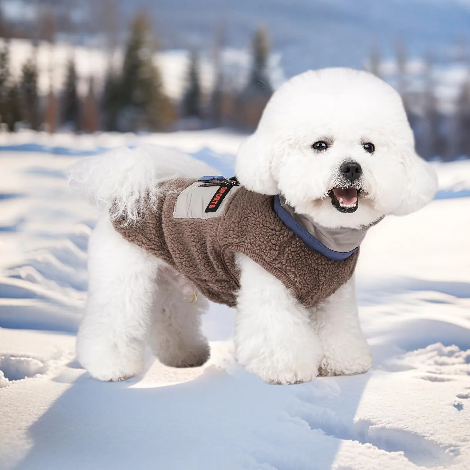 FEimaX Cappotto per Cani Invernale Giacca in Pile Calda con Anello a D, Gilet Cane Antivento Cucciolo Vestiti Caldo per Cani di Piccola e Media Taglia - immagine 7