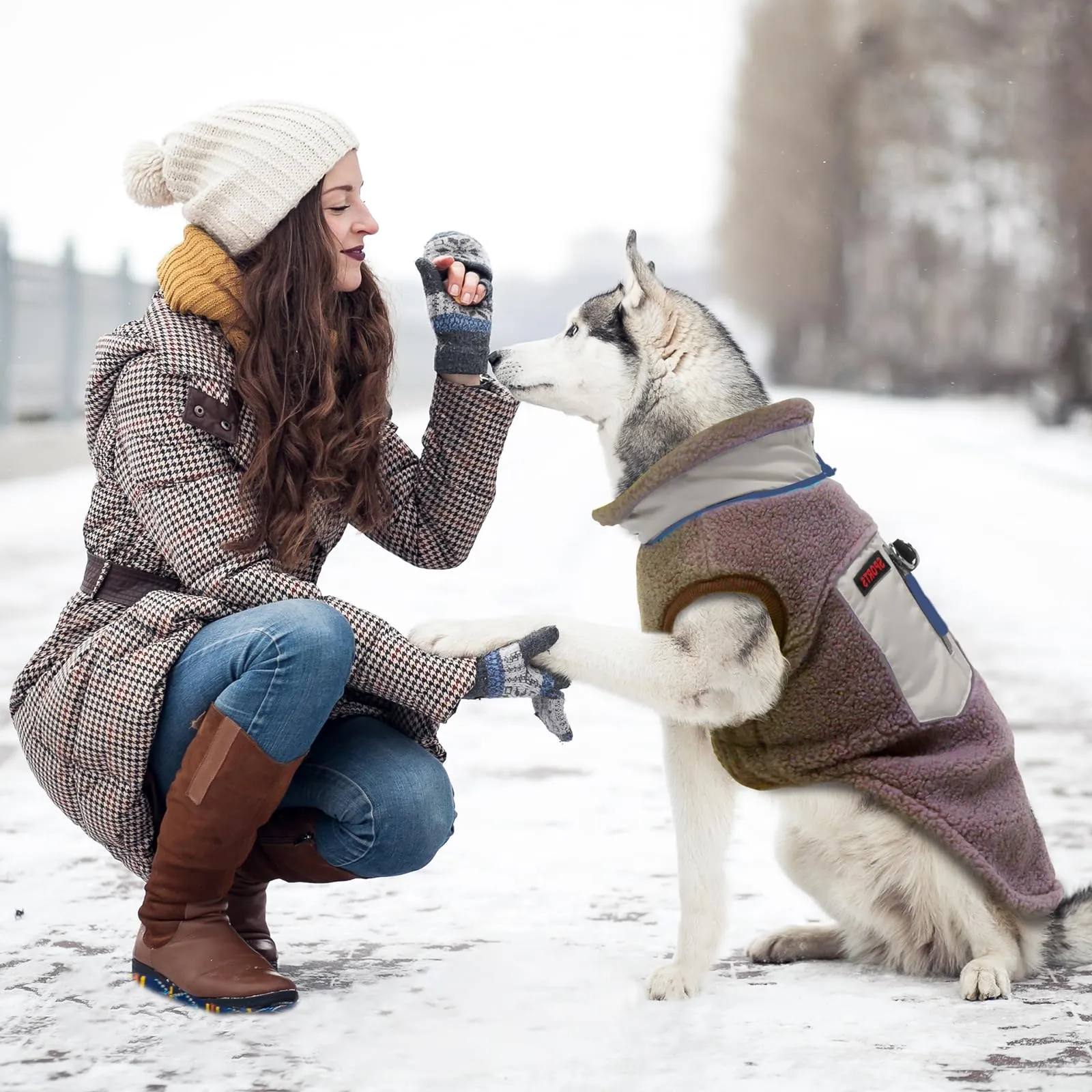 FEimaX Cappotto per Cani Invernale Giacca in Pile Calda con Anello a D, Gilet Cane Antivento Cucciolo Vestiti Caldo per Cani di Piccola e Media Taglia - immagine 8