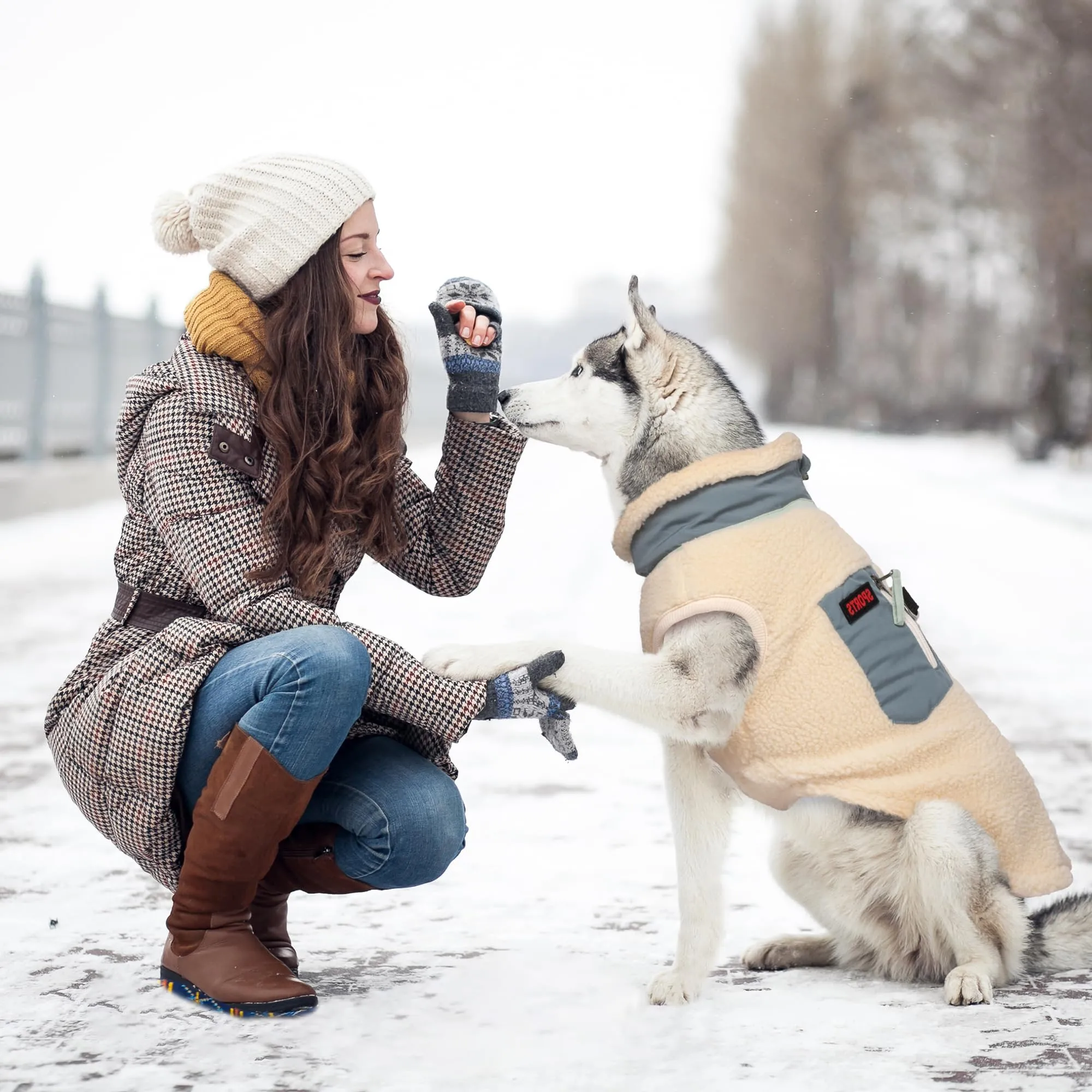 FEimaX Cappotto per Cani Invernale Giacca in Pile Calda con Anello a D, Gilet Cane Antivento Cucciolo Vestiti Caldo per Cani di Piccola e Media Taglia - immagine 8