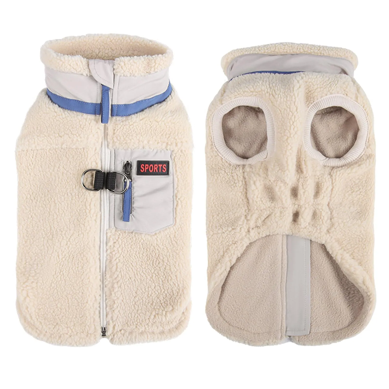 FEimaX Cappotto per Cani Invernale Giacca in Pile Calda con Anello a D, Gilet Cane Antivento Cucciolo Vestiti Caldo per Cani di Piccola e Media Taglia - immagine 1