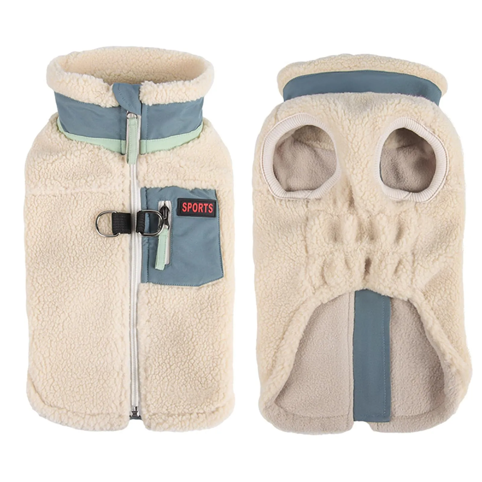FEimaX Cappotto per Cani Invernale Giacca in Pile Calda con Anello a D, Gilet Cane Antivento Cucciolo Vestiti Caldo per Cani di Piccola e Media Taglia - immagine 1