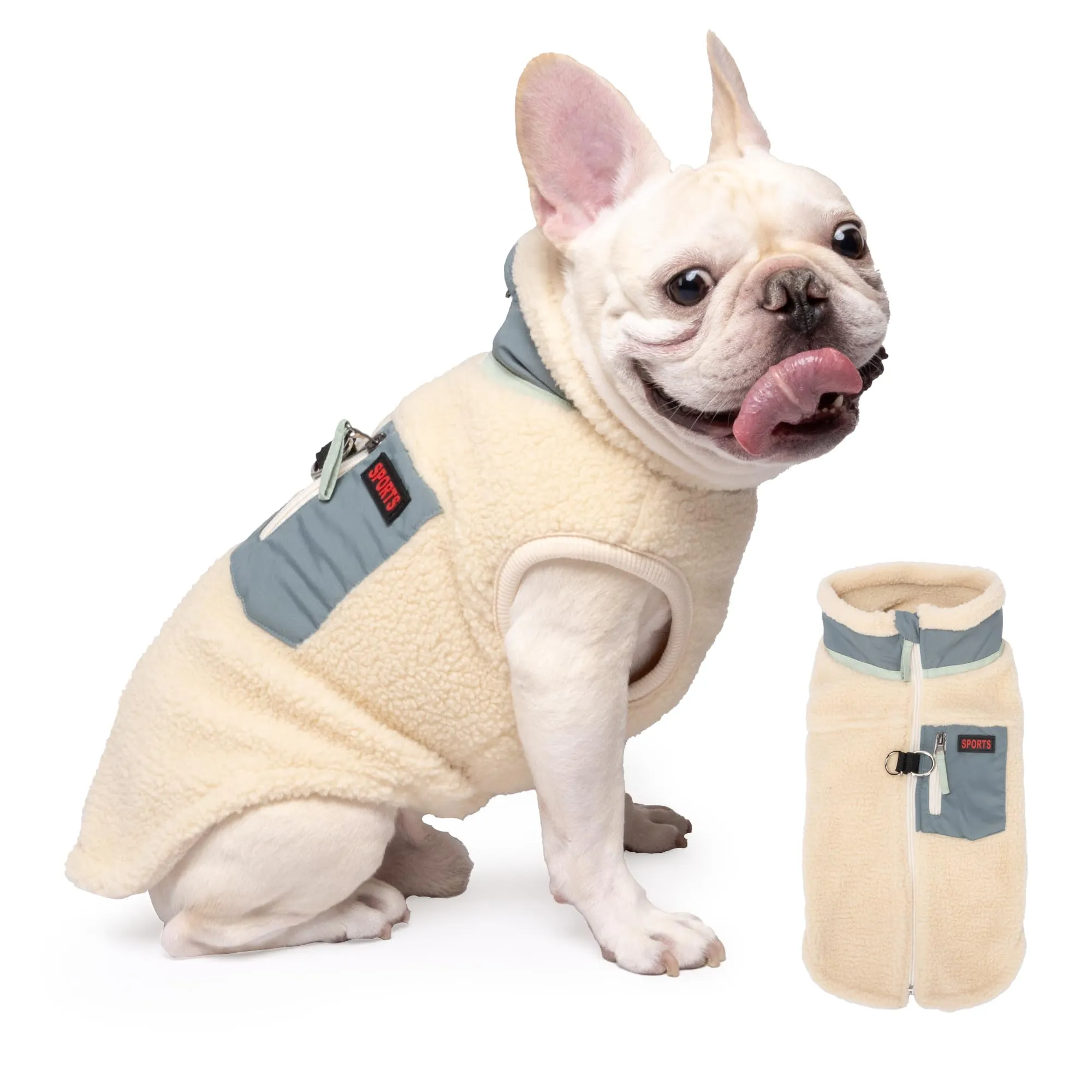 FEimaX Cappotto per Cani Invernale Giacca in Pile Calda con Anello a D, Gilet Cane Antivento Cucciolo Vestiti Caldo per Cani di Piccola e Media Taglia - immagine 2
