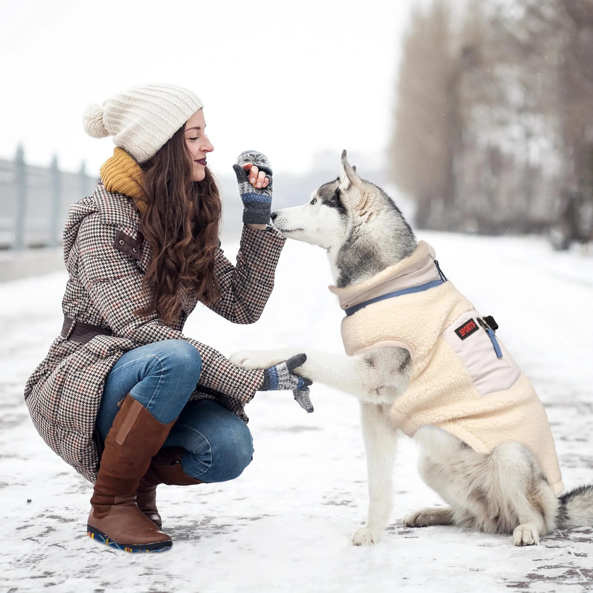 FEimaX Cappotto per Cani Invernale Giacca in Pile Calda con Anello a D, Gilet Cane Antivento Cucciolo Vestiti Caldo per Cani di Piccola e Media Taglia - immagine 8