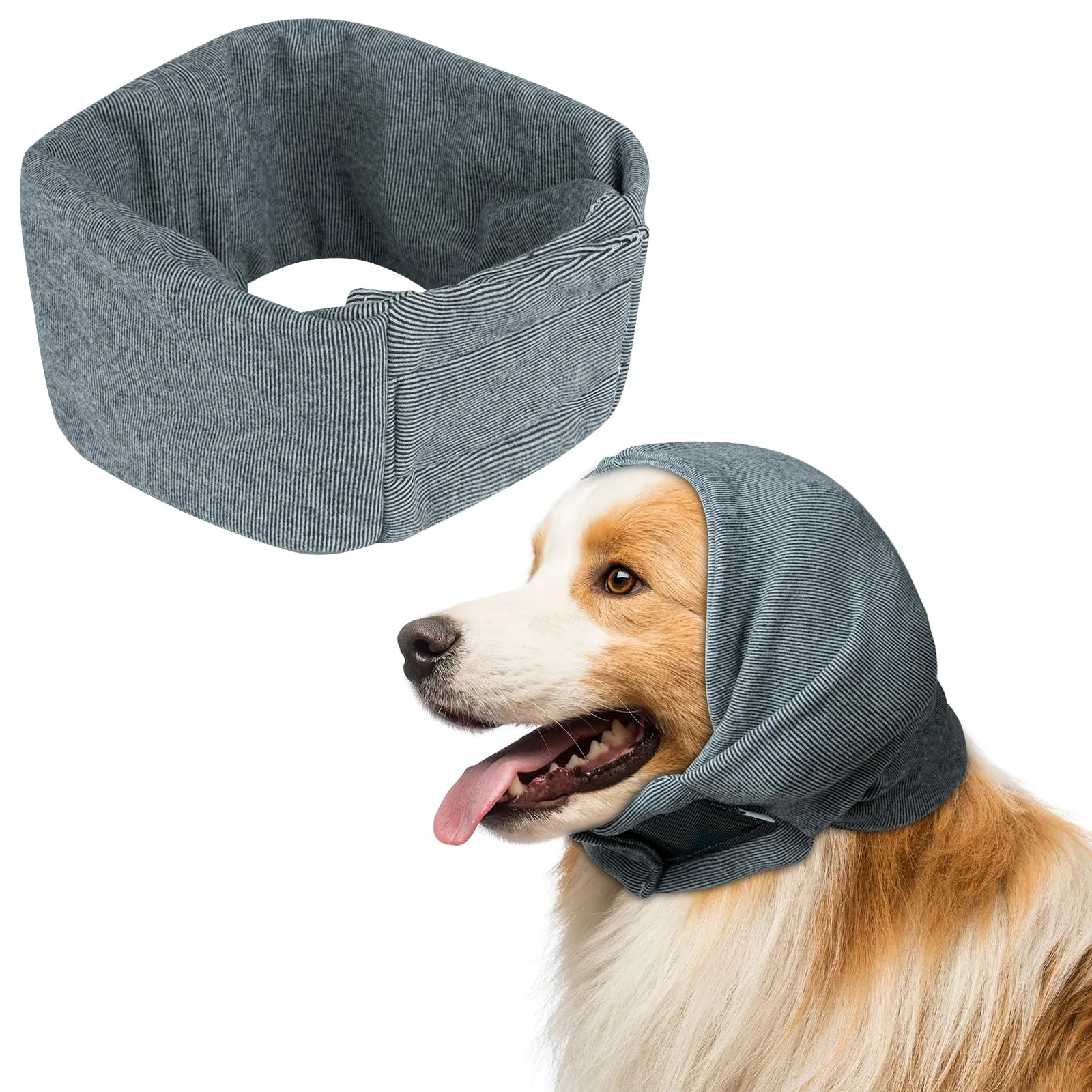 Aomig Paraorecchie per Cani, Regolabile Paraorecchie Cane in Velcro, Scaldacollo Cane Collo e Orecchie, Protezione dal Rumore, Paraorecchie per Cani Collo e Orecchie, Calmanti, Alleviare l'ansia - immagine 1