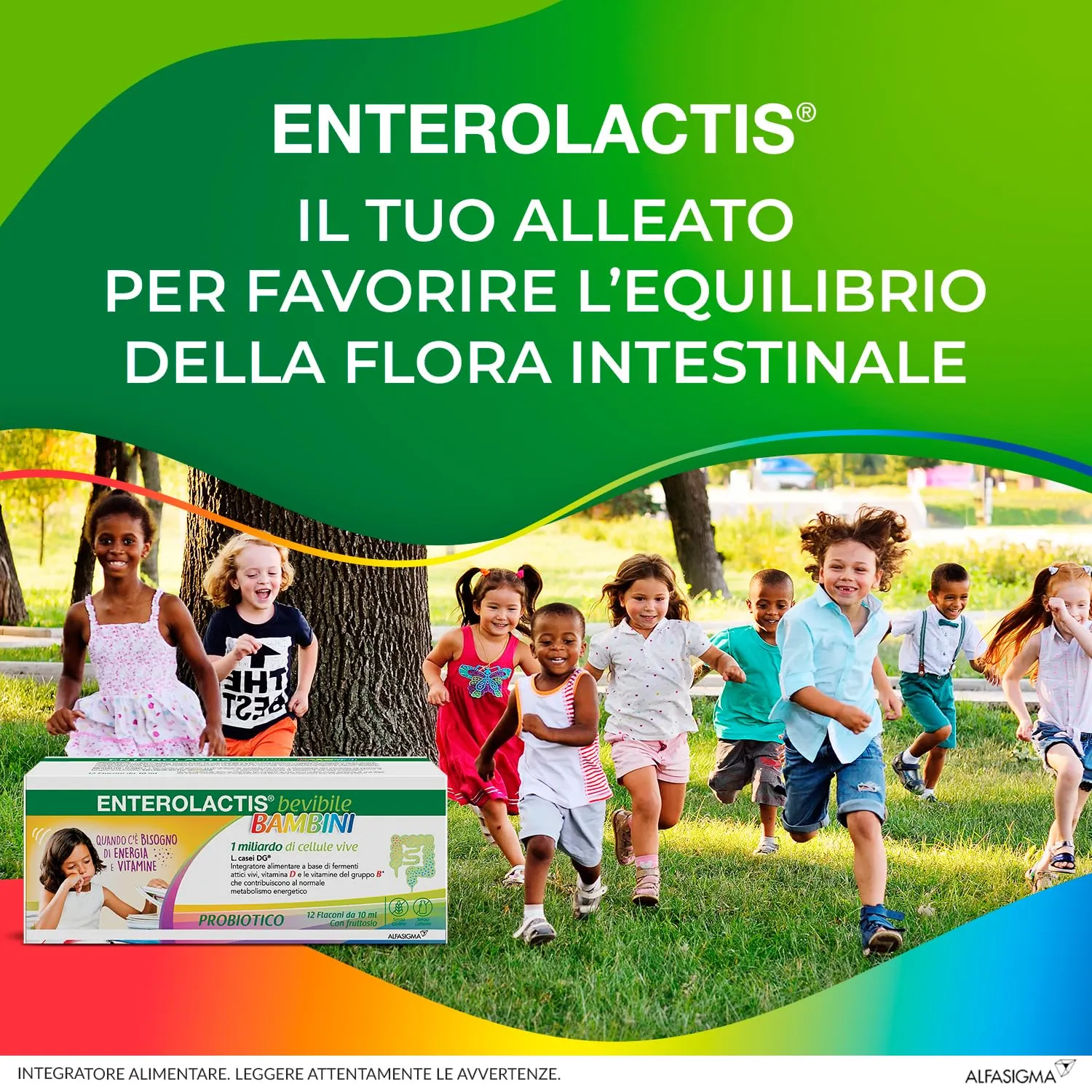 Enterolactis Bambini Bevibile 12 flaconcini gusto lampone: equilibrio intestinale e vitalità - immagine 2