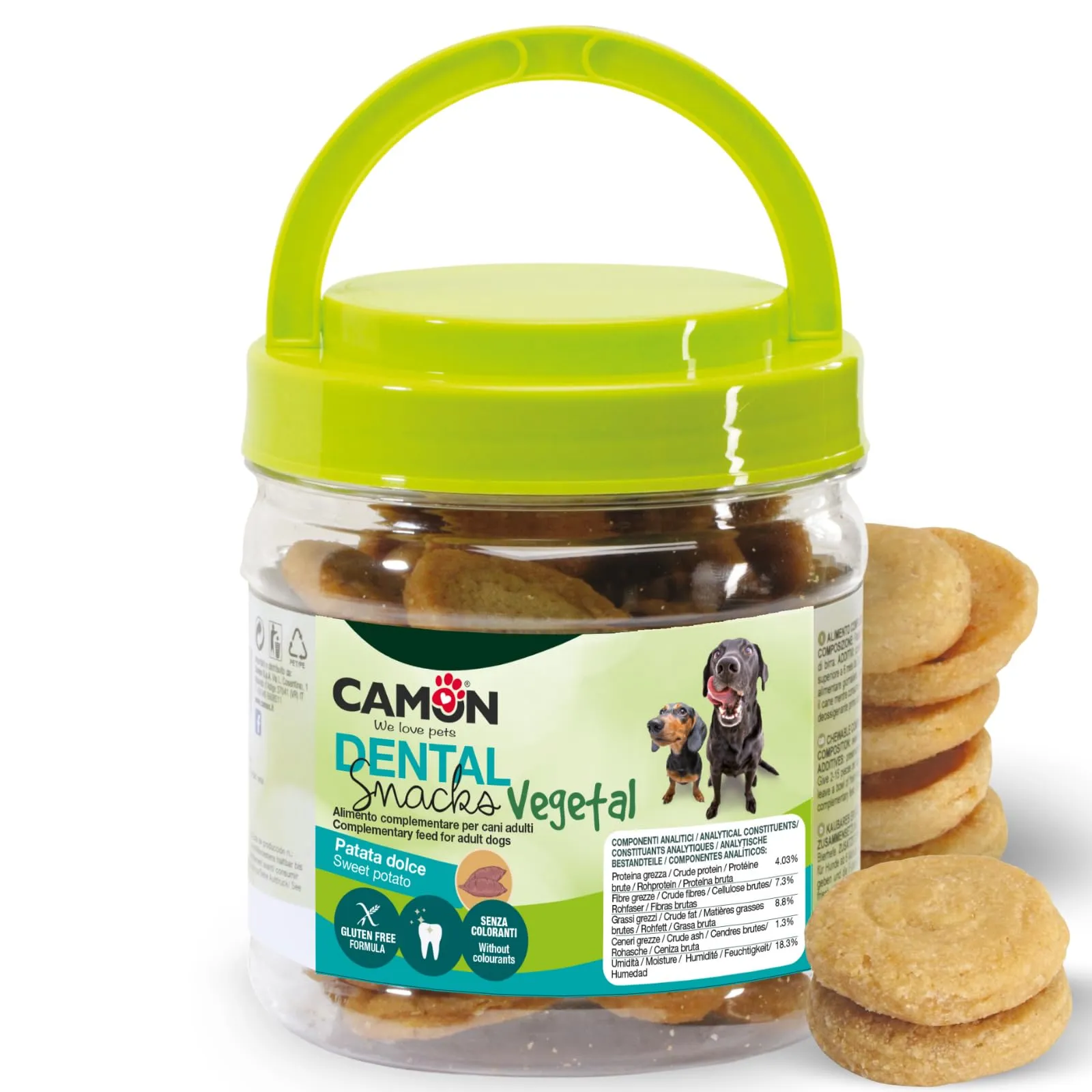 CAMON Dental Snacks Vegetal, Monetine di Patata Dolce, 300g - immagine 1