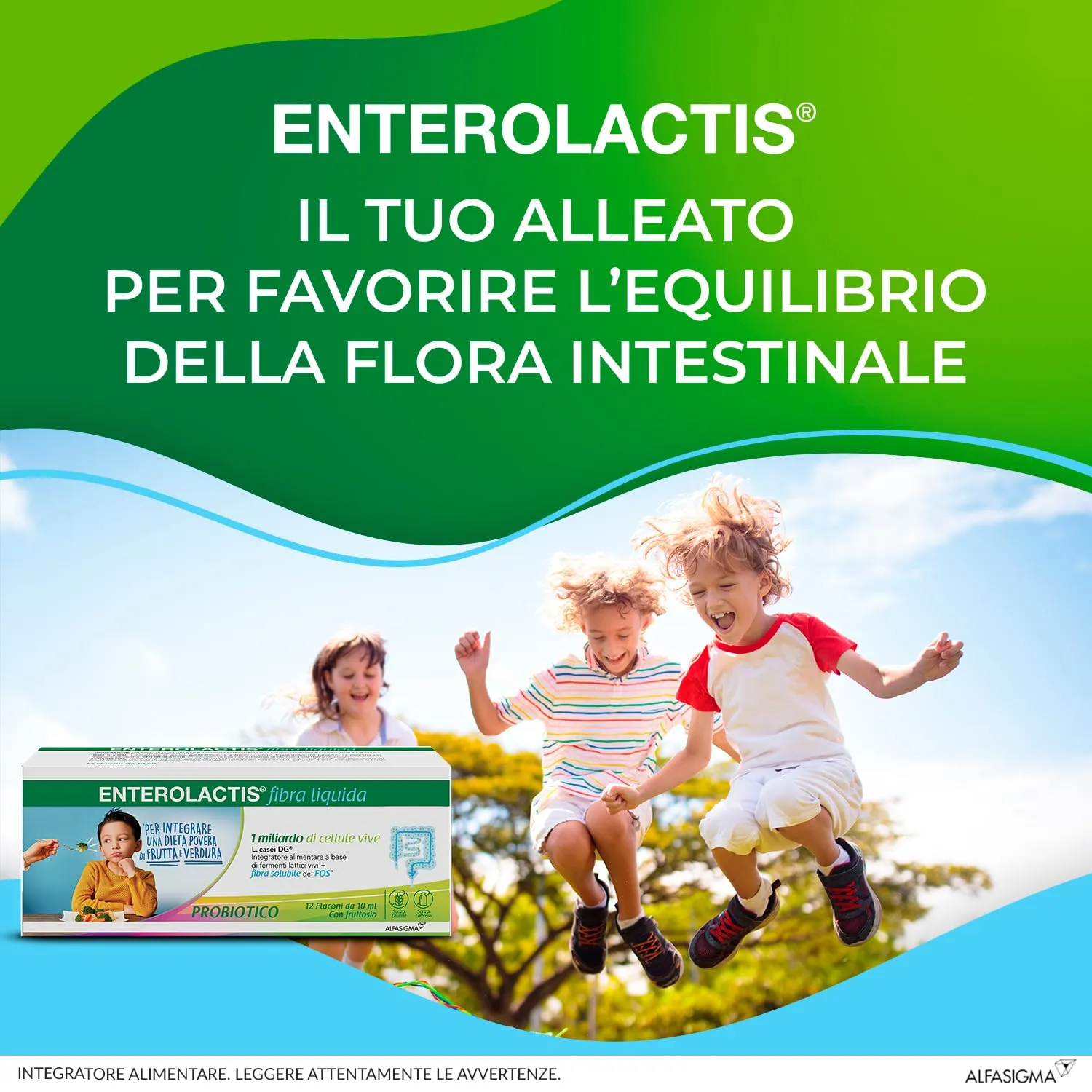 Enterolactis Fibra Liquida 12 flaconcini gusto limone: integrazione di fibre e probiotici - immagine 2