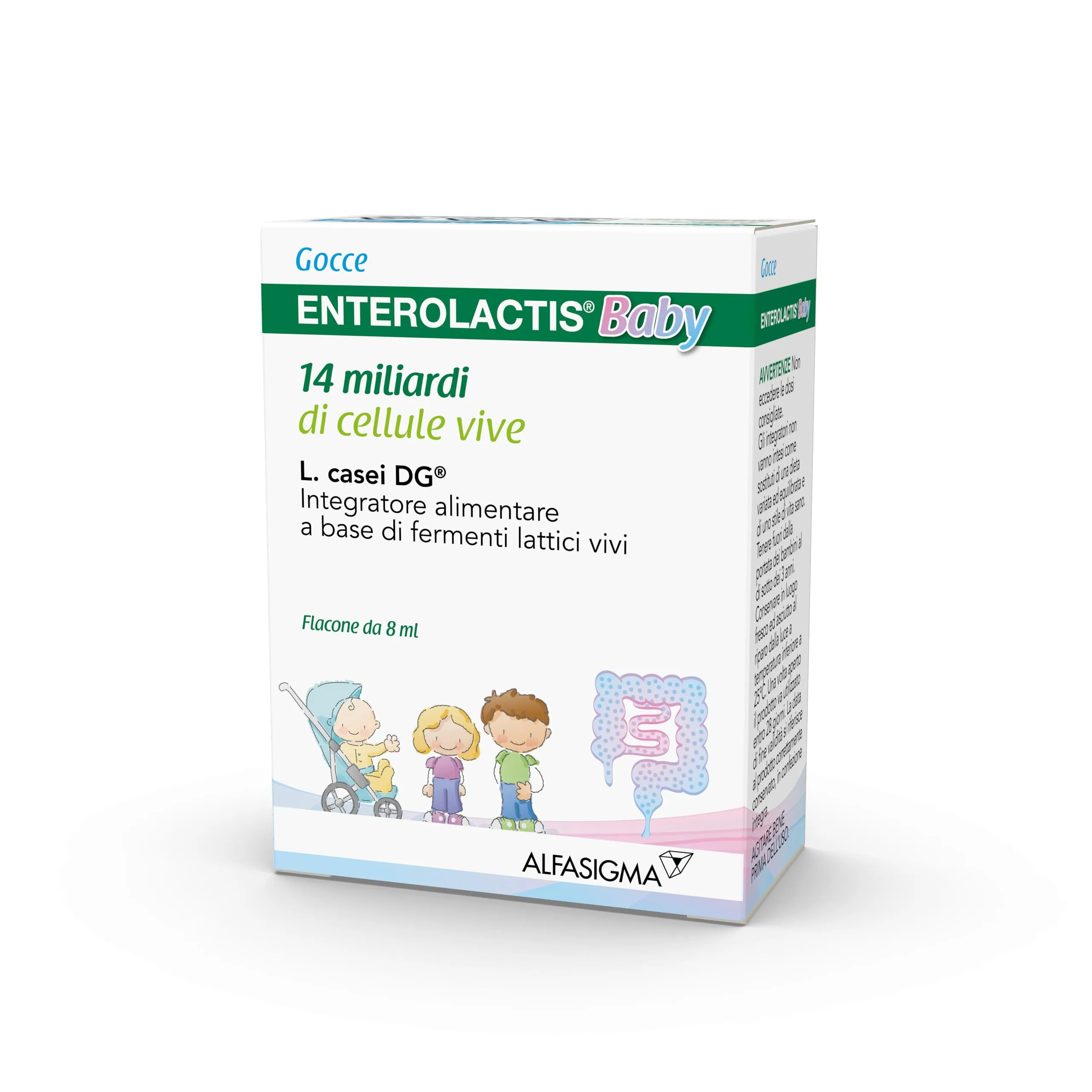 Enterolactis Baby Gocce flacone da 8ml: equilibrio intestinale per neonati e bambini da 1a 4 anni - immagine 1