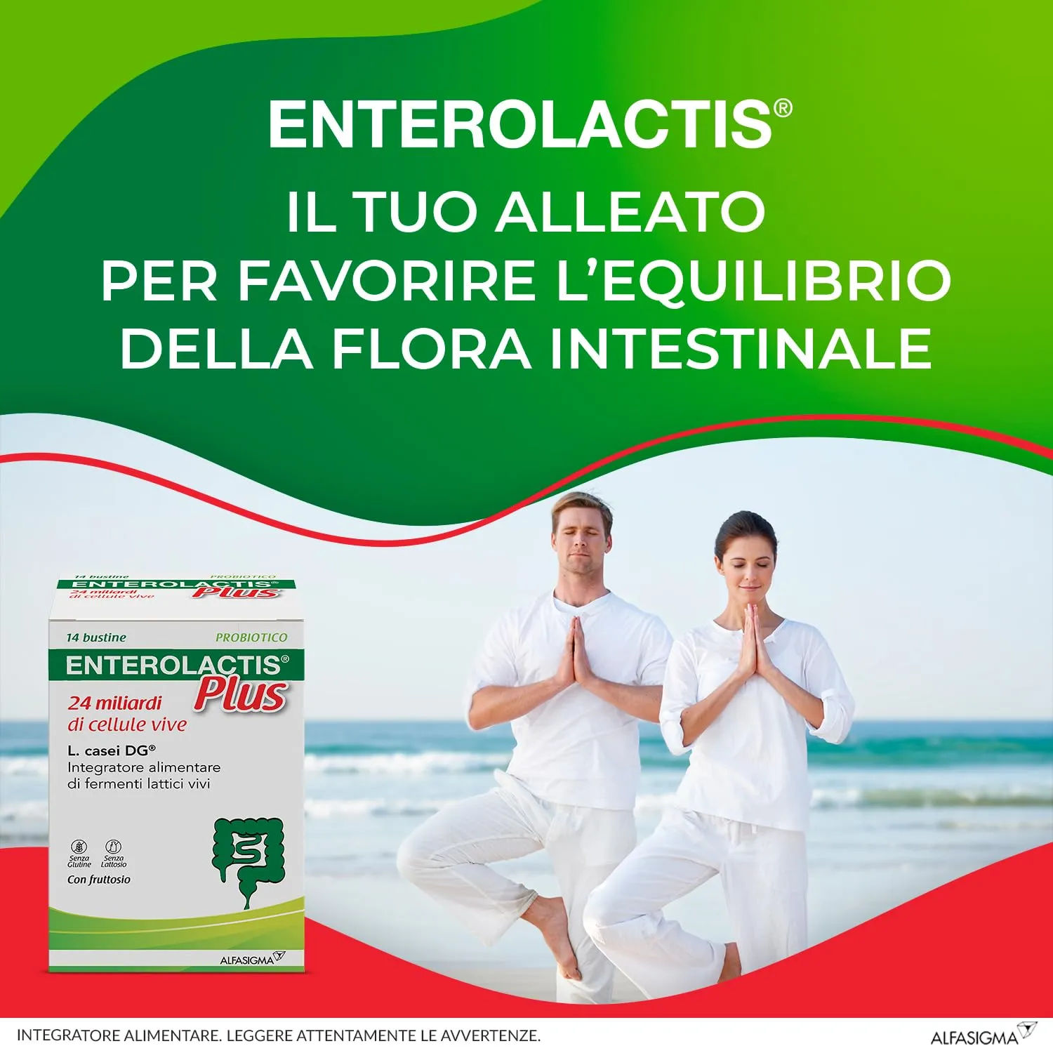 Enterolactis Plus, confezione da 14 bustine: fermenti lattici, probiotici, supporto per equilibrare la flora intestinale alterata - immagine 2