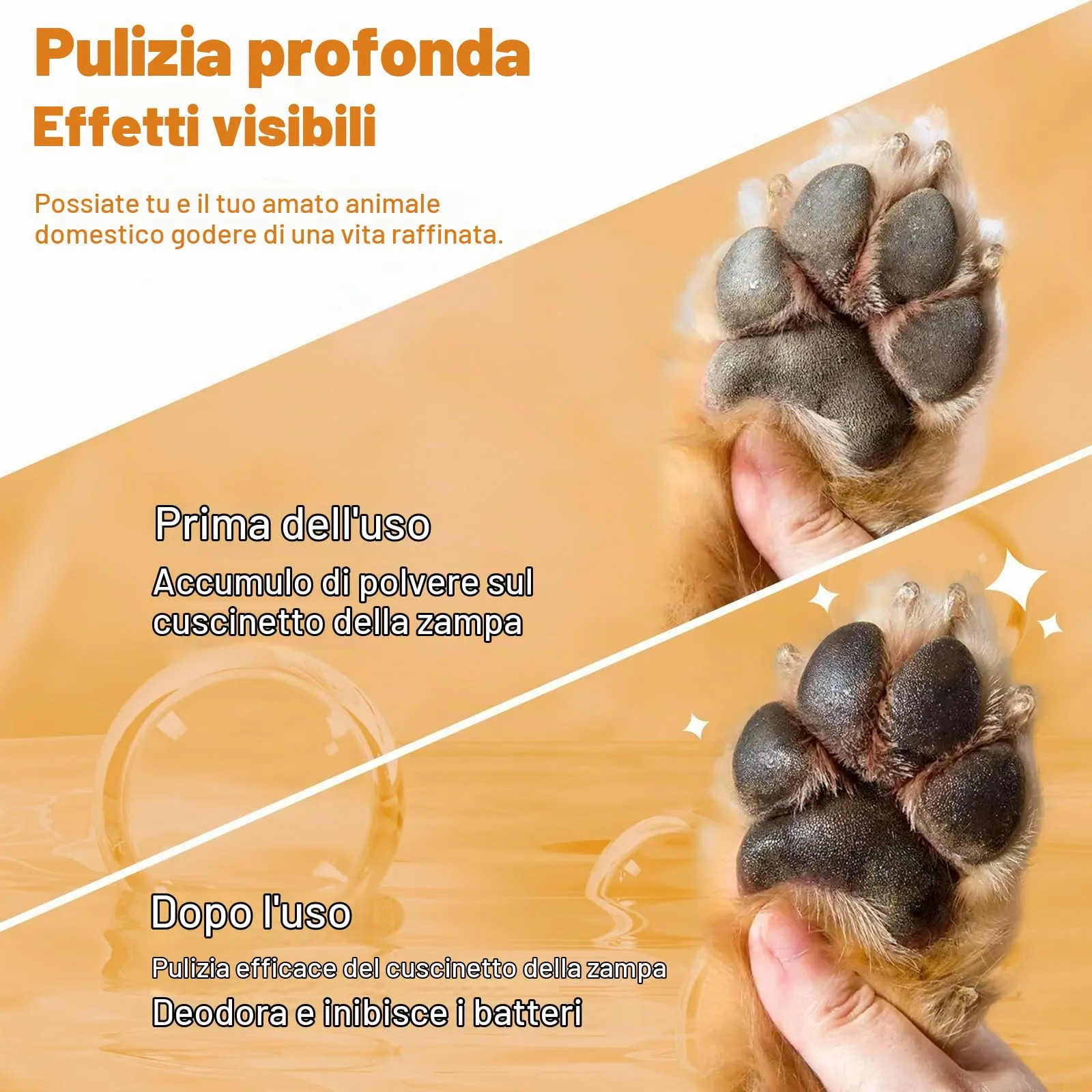 GJYC PET Detergente per zampe per cani e gatti, schiuma magica per pulire le zampe senza risciacquo, shampoo a secco, spazzola per la pulizia dei piedi, con estratto di rosa, detergente per controllo - immagine 4