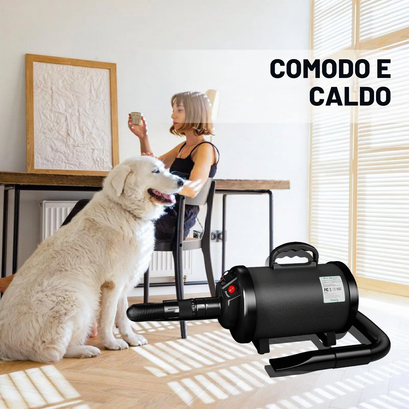 Blanlody Soffiatore Per Cani Blower Molto Silenzioso, 5,2 Cv/3800 W - immagine 2