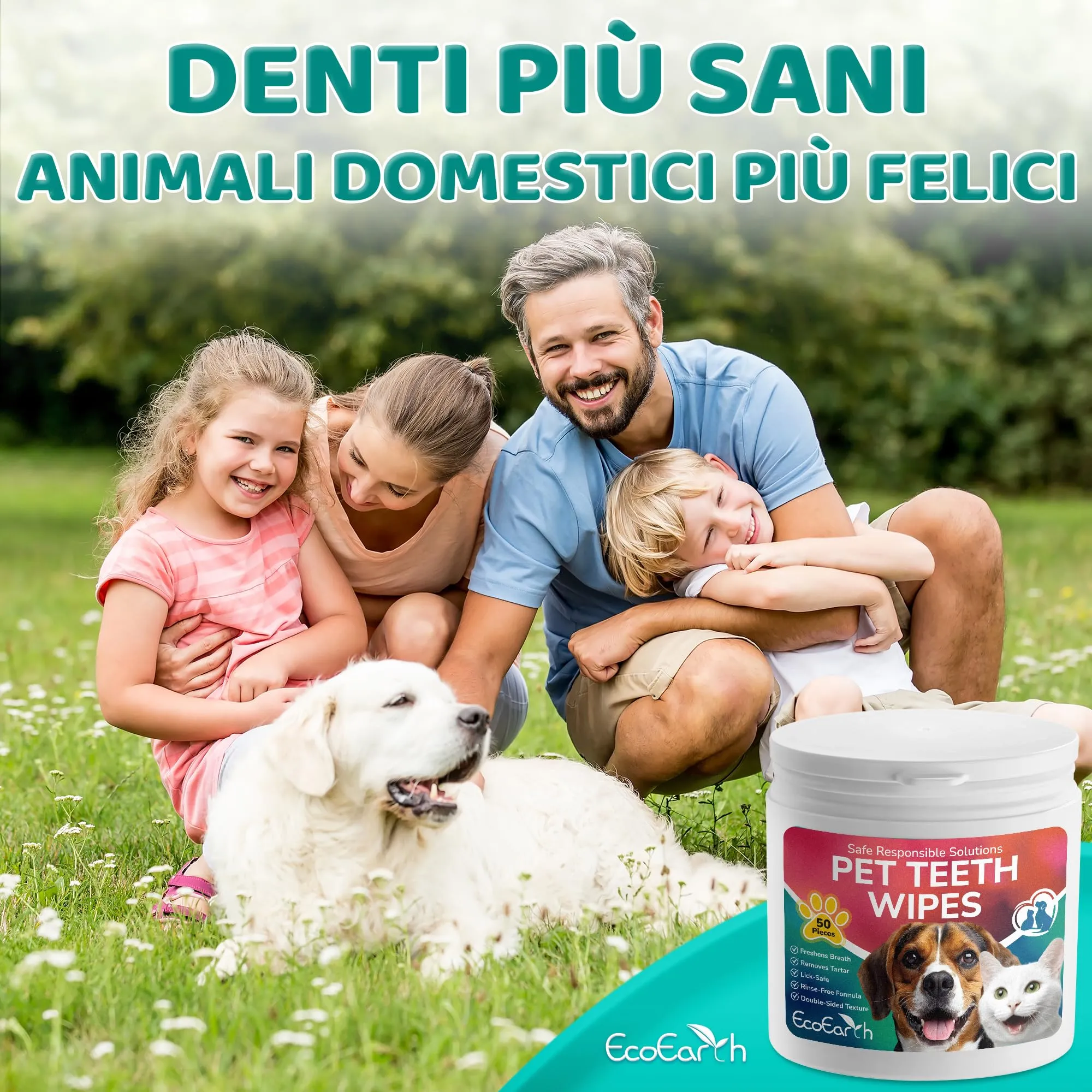 Salviette per la pulizia dei denti di alta qualità per cani e gatti - 100 pezzi - Dischetti per la cura dentale degli animali domestici per un alito fresco e un'igiene orale - immagine 7